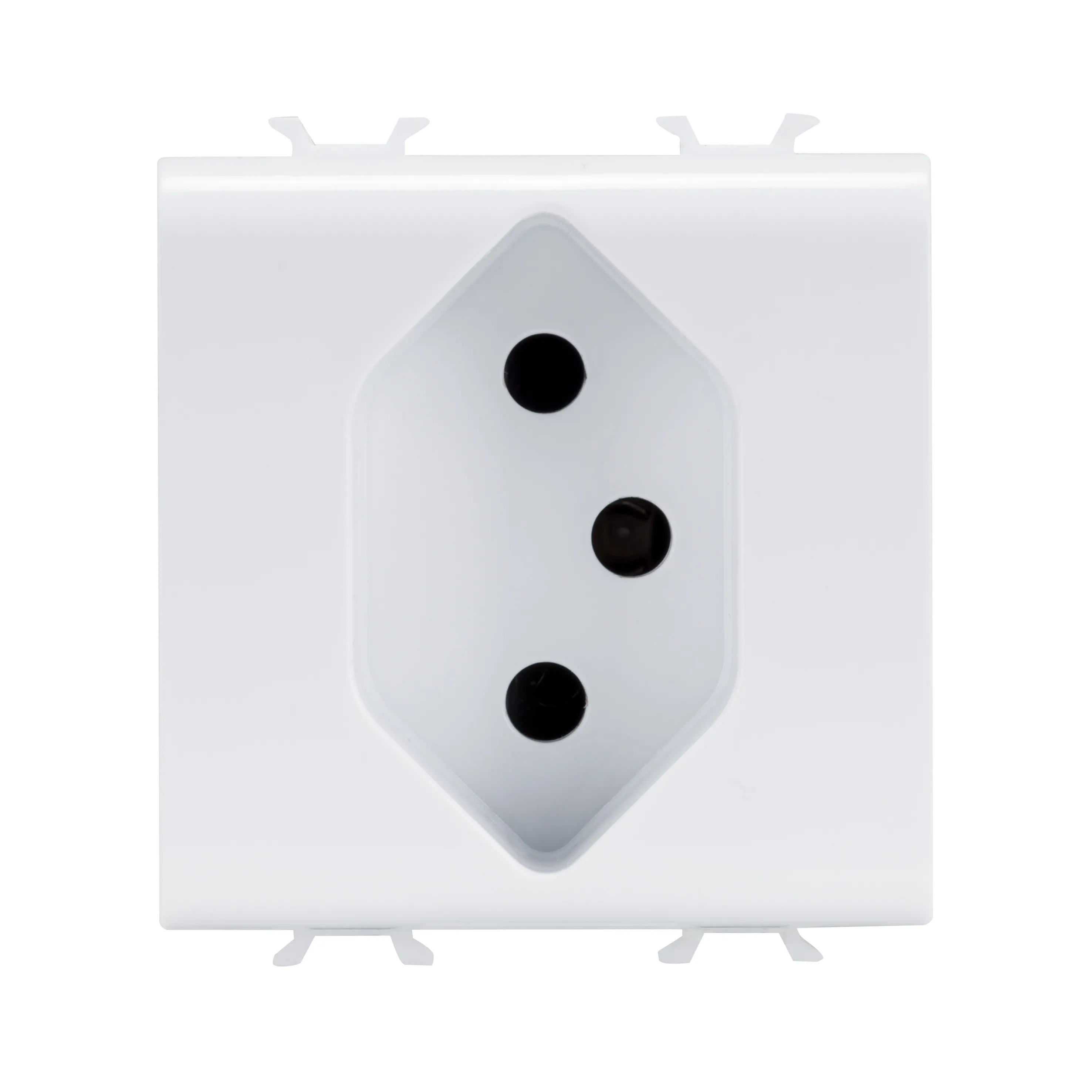Priza, standard, Gewiss, Chorus, elvetiana, 250V, c.a., 2P+E, 10A, tip, 13, 2, module, alb, lucios, GW10346