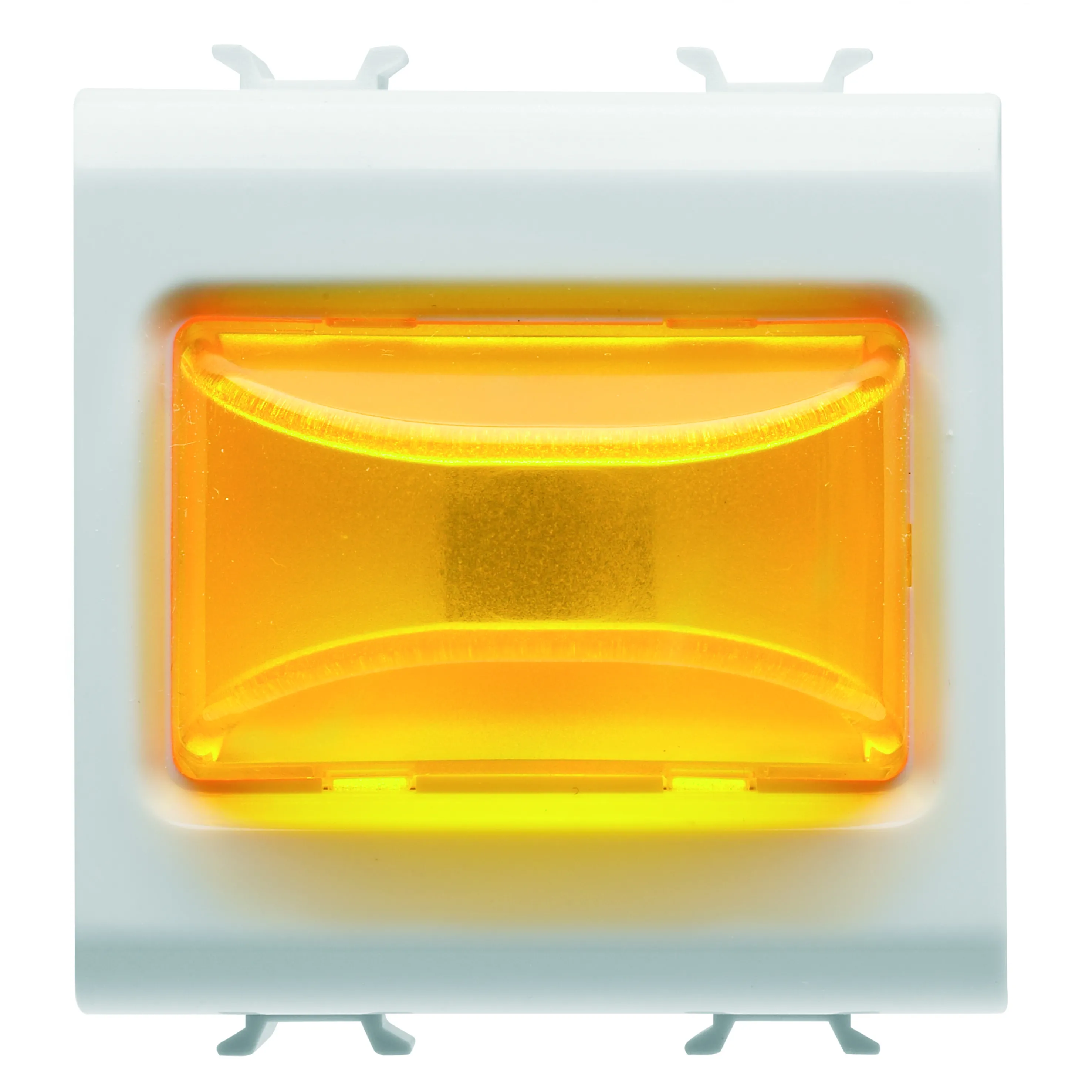 Lampa, indicatoare, proeminenta, 12V, c.a./c.c., /, 230V, c.a., 50/60, Hz, chihlimbar, 2, module, alb, lucios, Gewiss, Chorus, GW10634