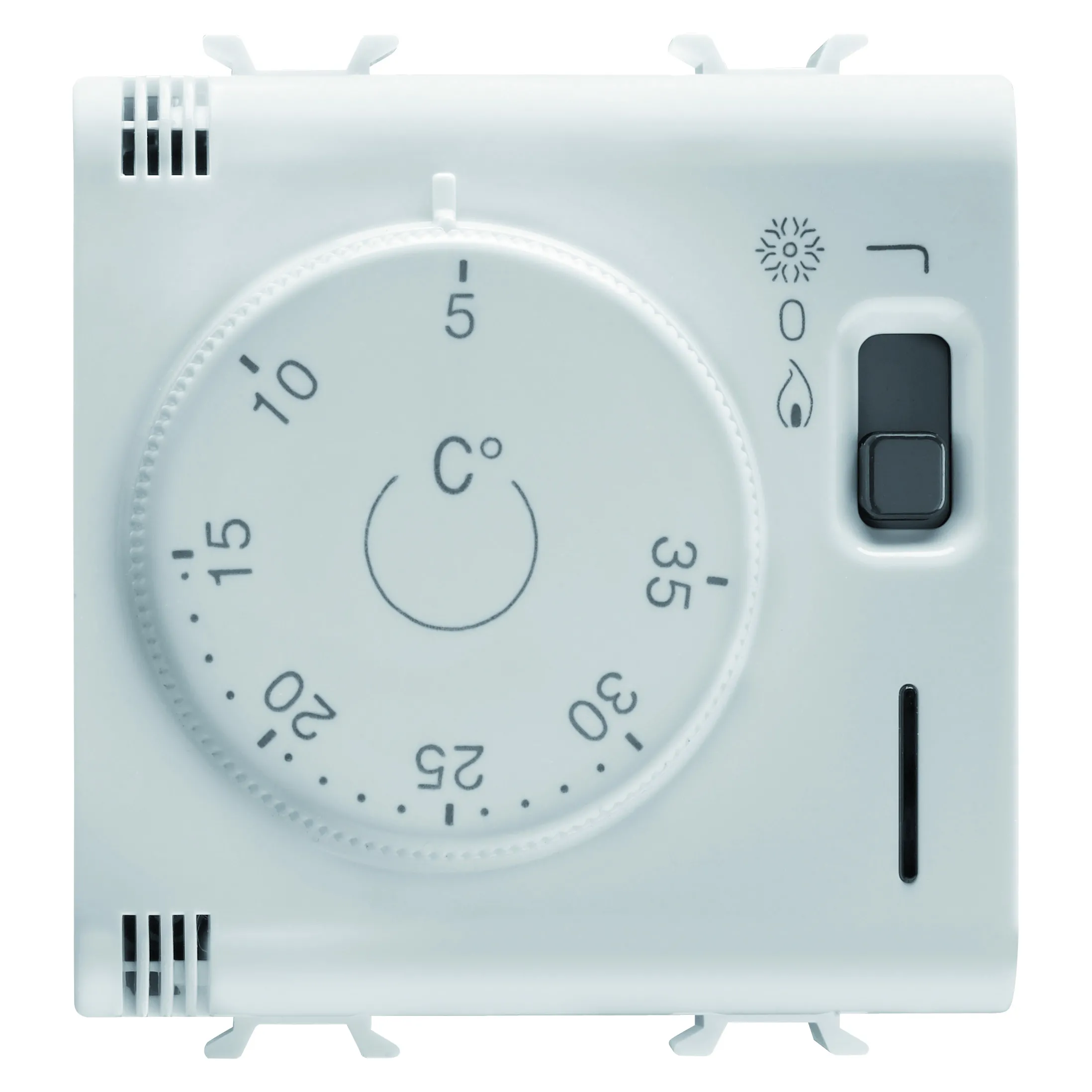 Termostat, 230V, c.a., 50/60Hz, 2, module, alb, lucios, Gewiss, Chorus, GW10705