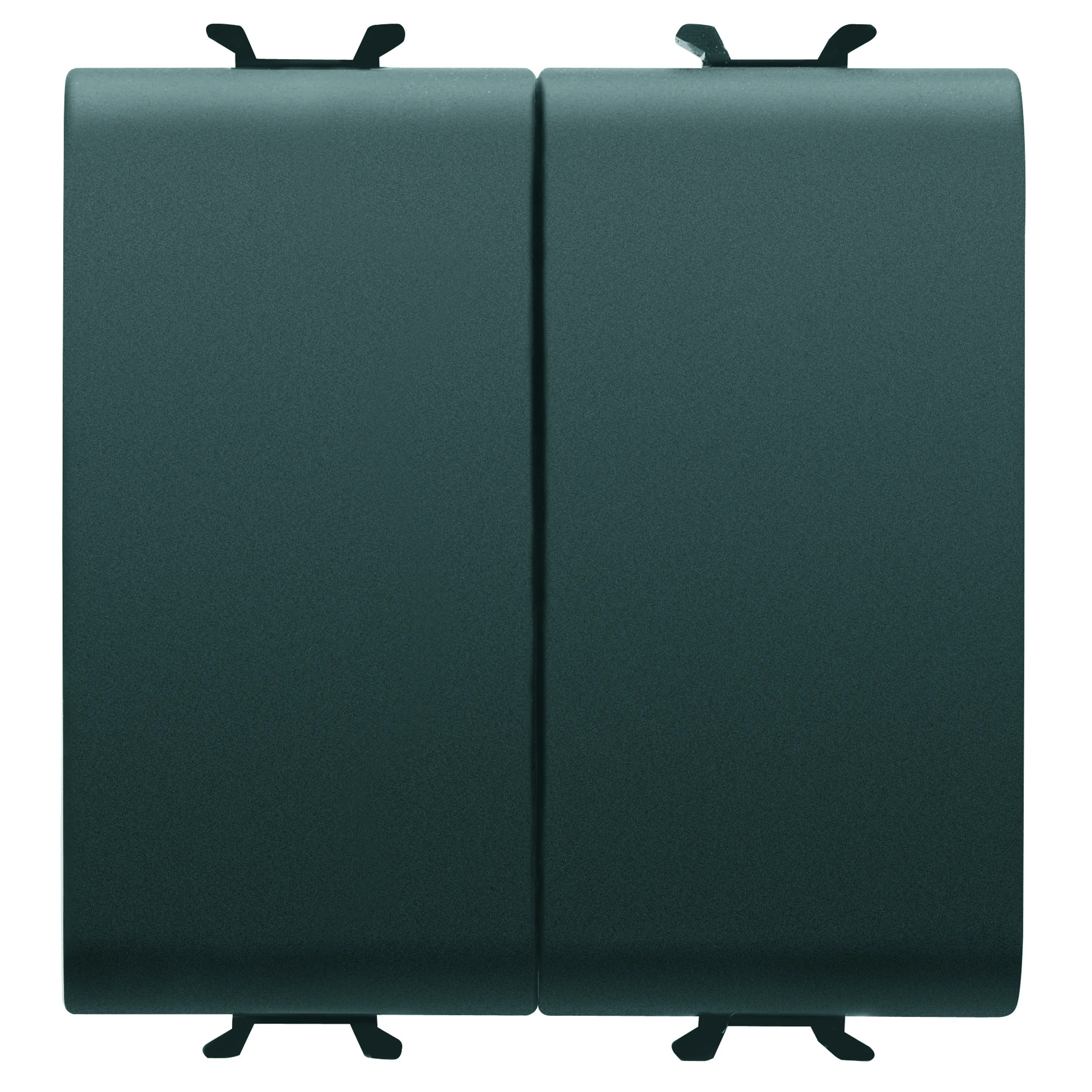 Intrerupator, cap scara, +, buton, de, comanda, 250V, c.a., borne, de, cablare, rapida, 1P, 16AX, /, 1P, NO, 16A, buton, neutru, 2, module, negru, satinat, Gewiss, Chorus, GW12159F