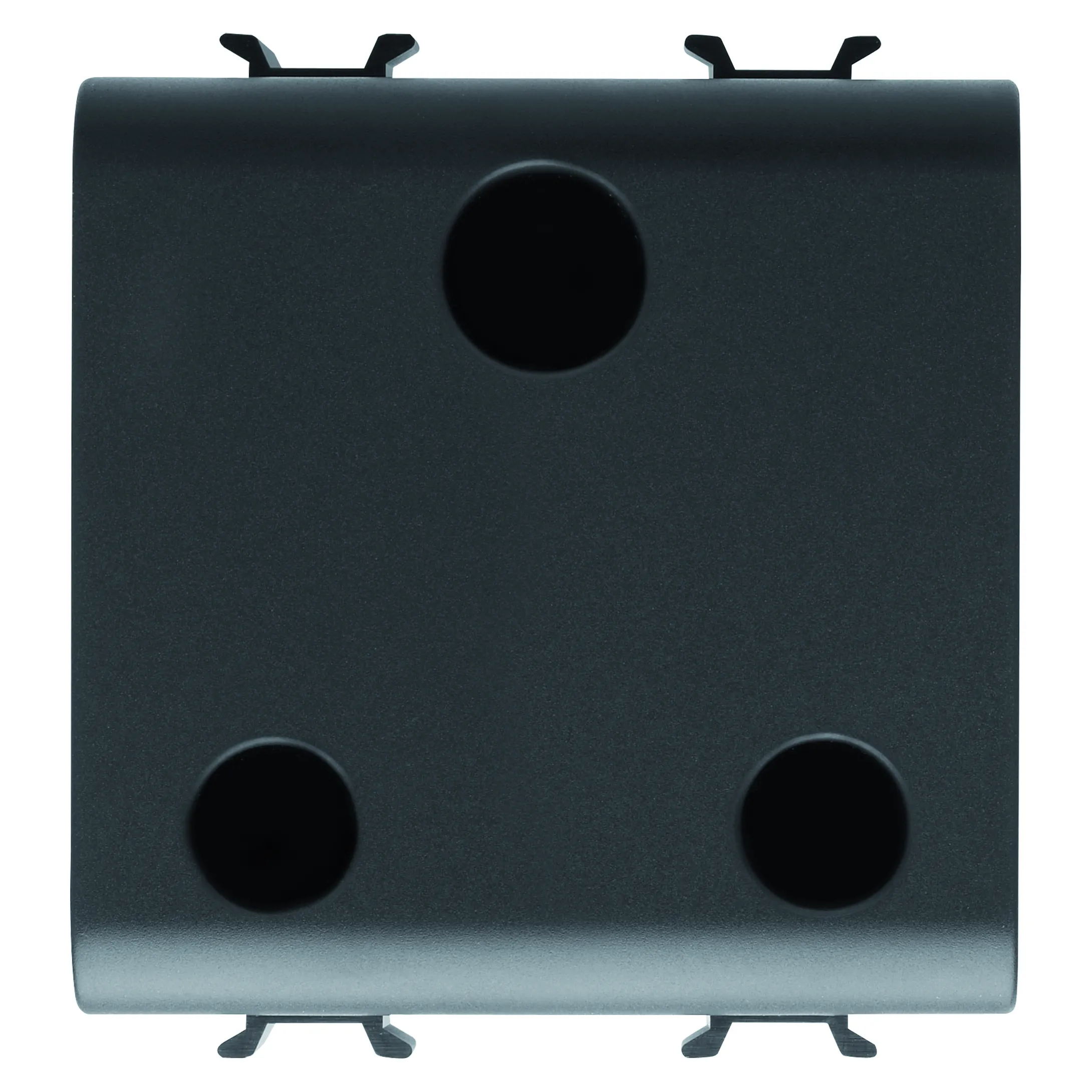 Priza, standard, Gewiss, Chorus, indiana/sud-africana, 250V, c.a., 2P+E, 16A, 2, module, negru, satinat, GW12298