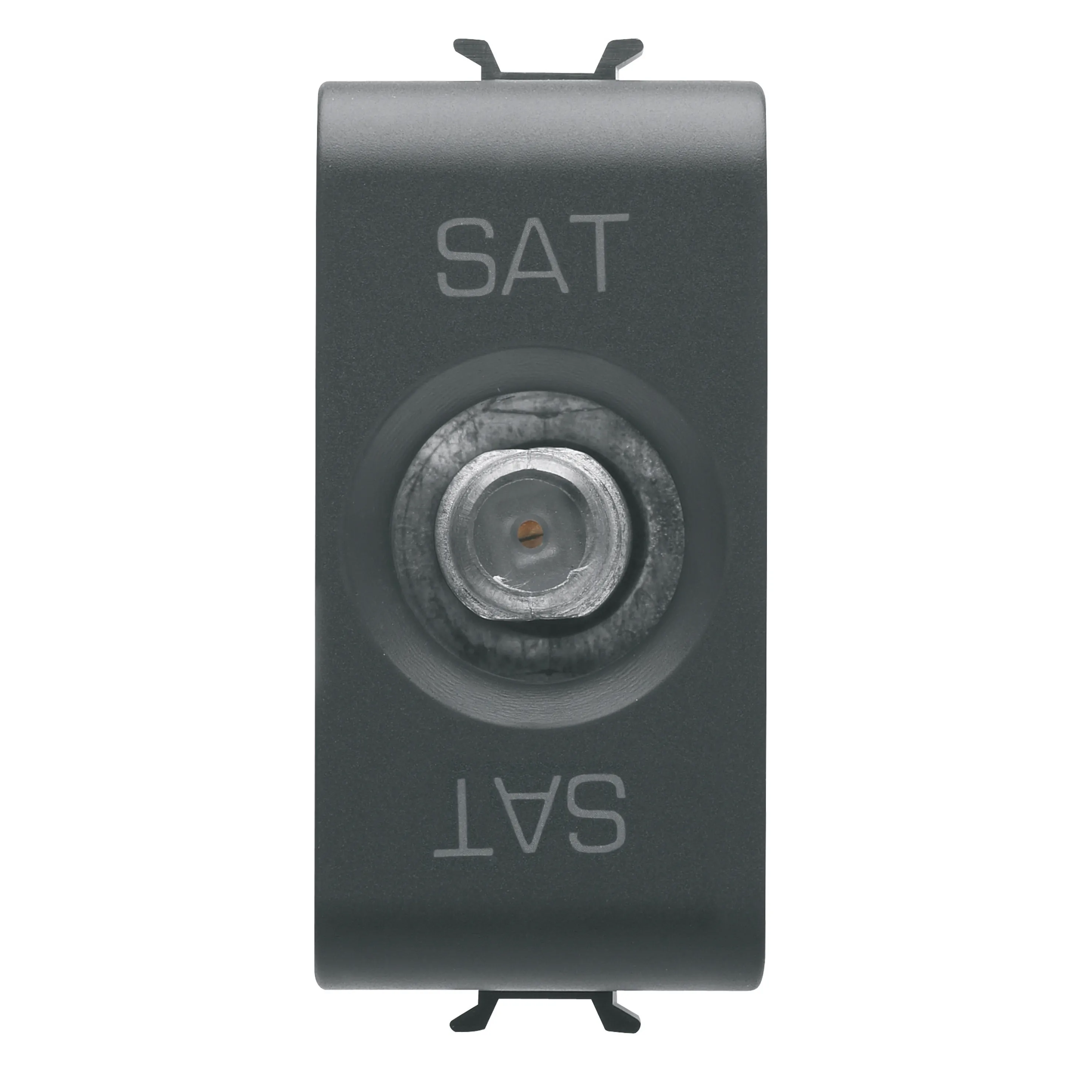 Priza, coaxiala, TV/SAT, Gewiss, Chorus, ecranare, clasa, A, conector, F, mama, alimentare, 10, dB, 1, modul, negru, satinat, GW12373