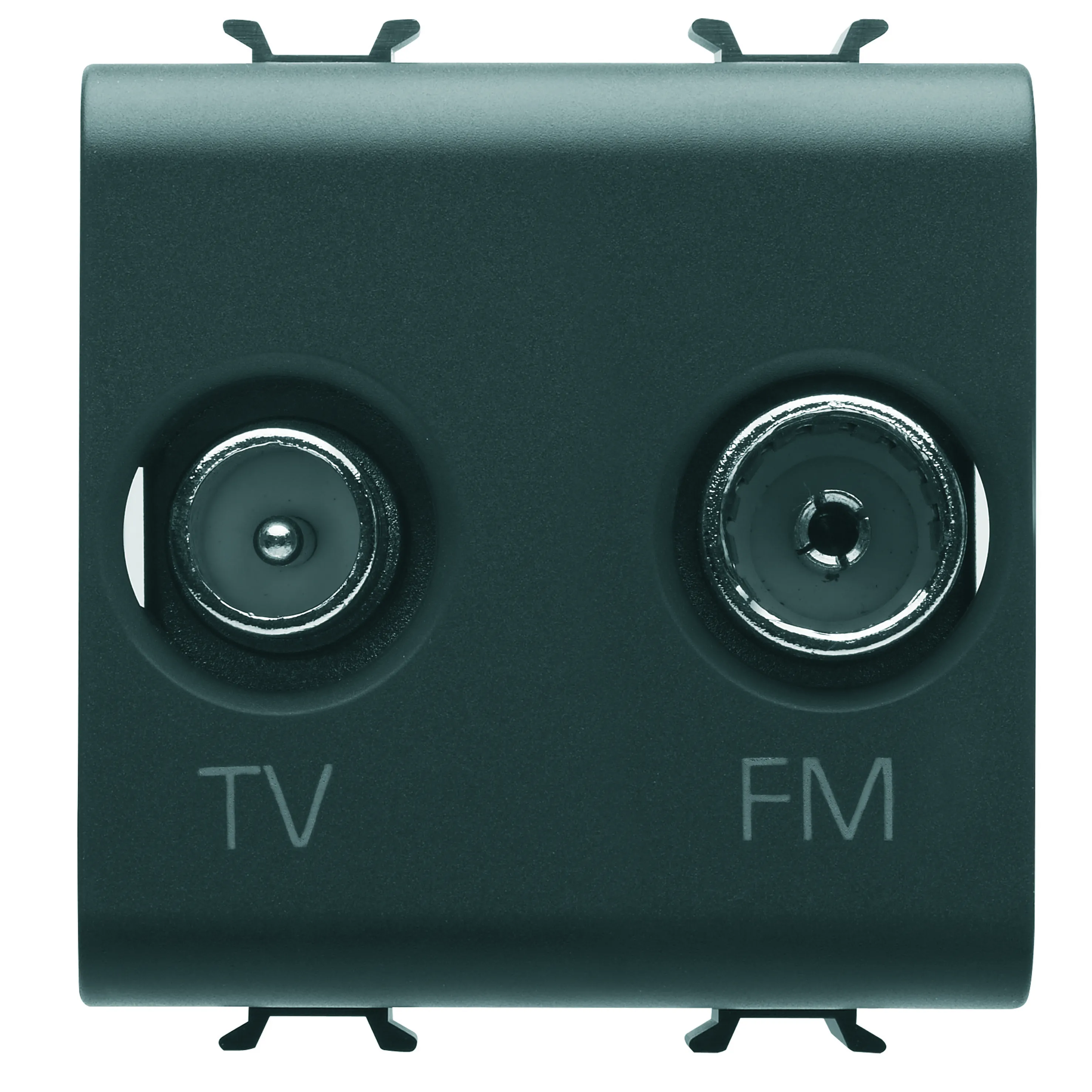 Priza, TV-FM, Gewiss, Chorus, directa, 2, module, negru, satinat, GW12381