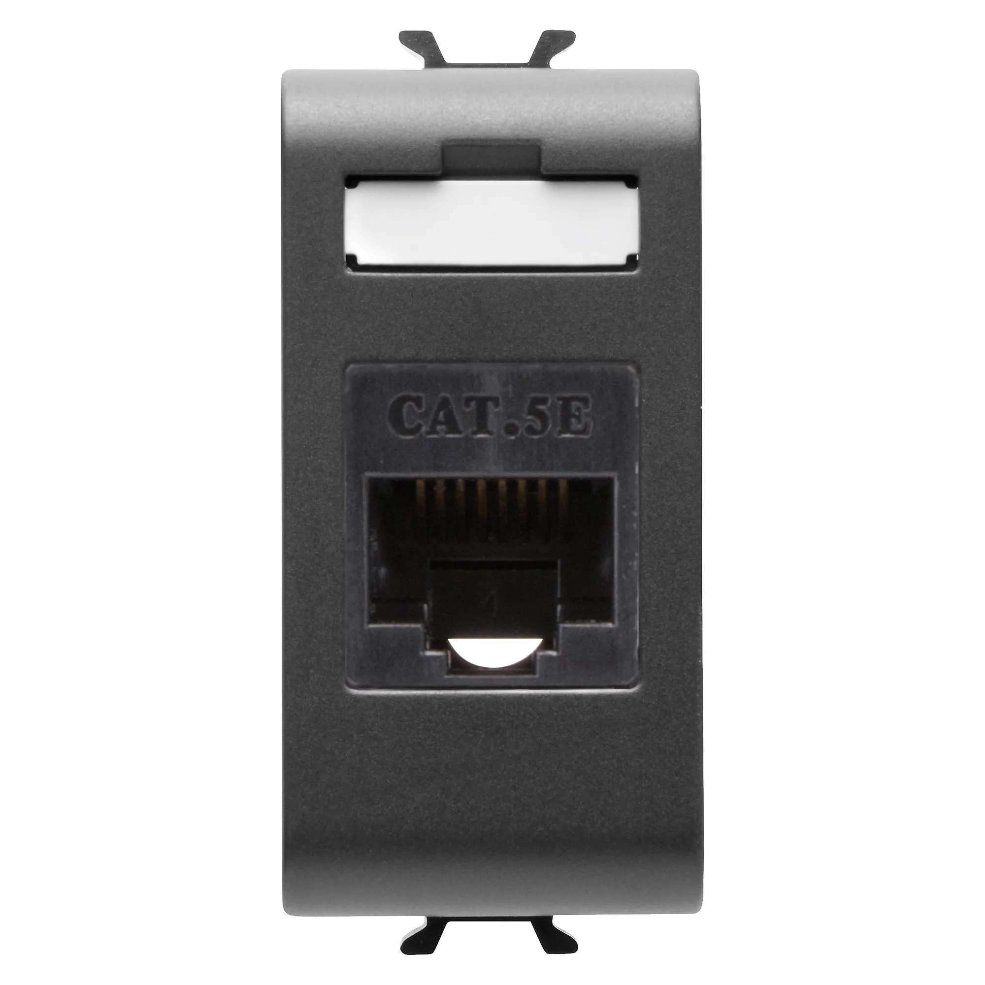 Priza, RJ45, Gewiss, Chorus, categoria, 5e, UTP, 1, modul, satinat, negru, GW12421 
