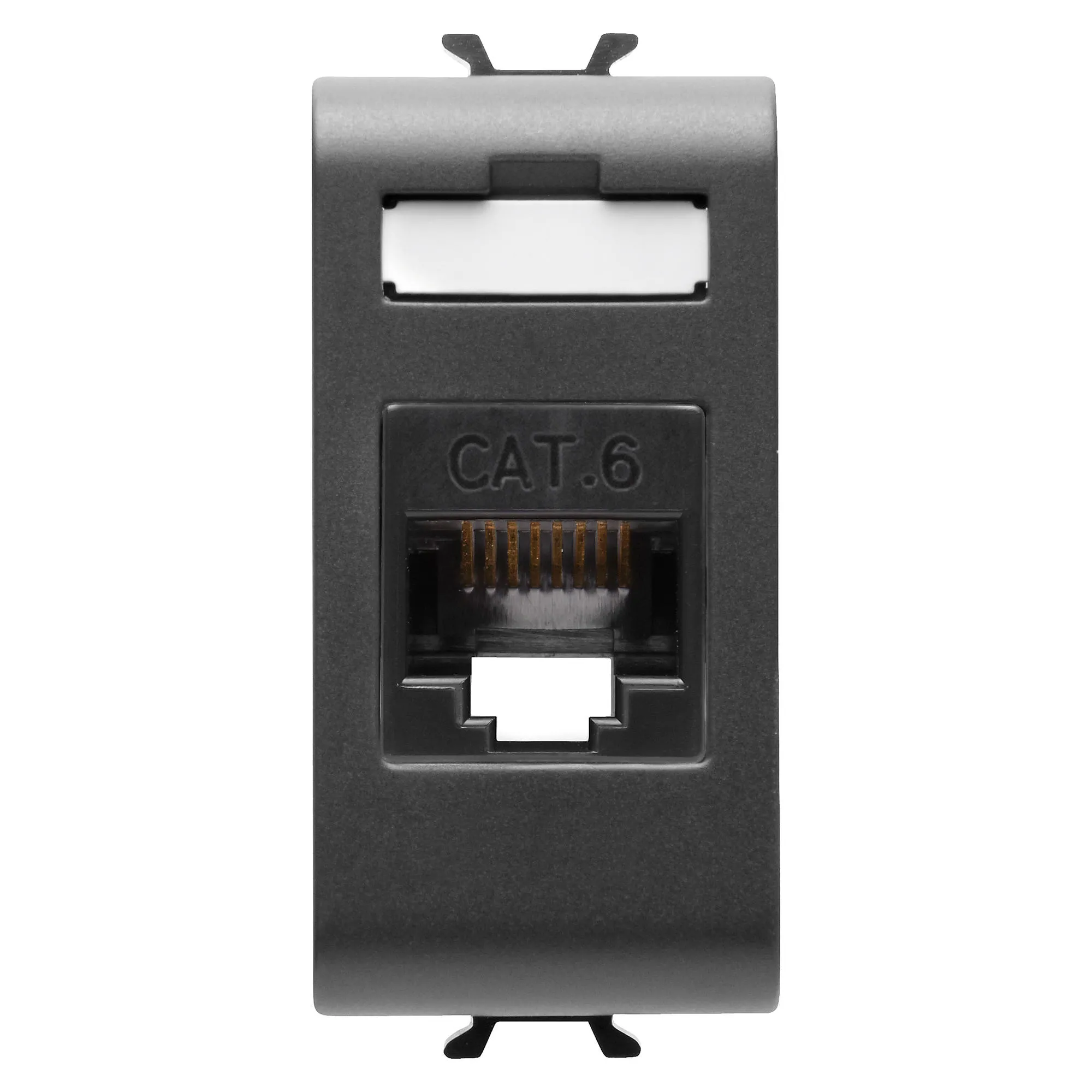 Priza, RJ45, Gewiss, Chorus, categoria, 6, UTP, 1, modul, satinat, negru, GW12423 