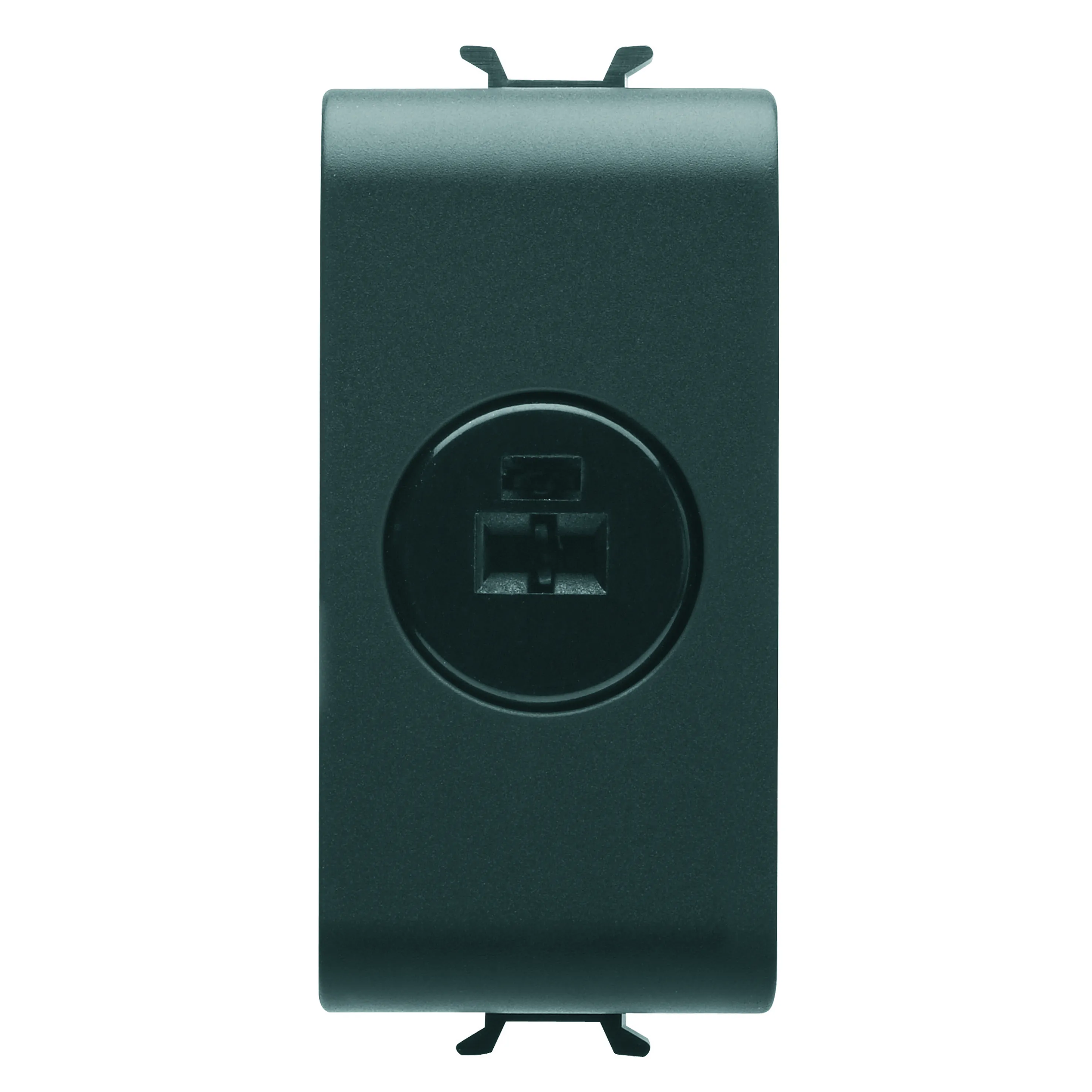 Priza, audio, si, video, Gewiss, Chorus, pentru, difuzor, 1, modul, negru, satinat, GW12454