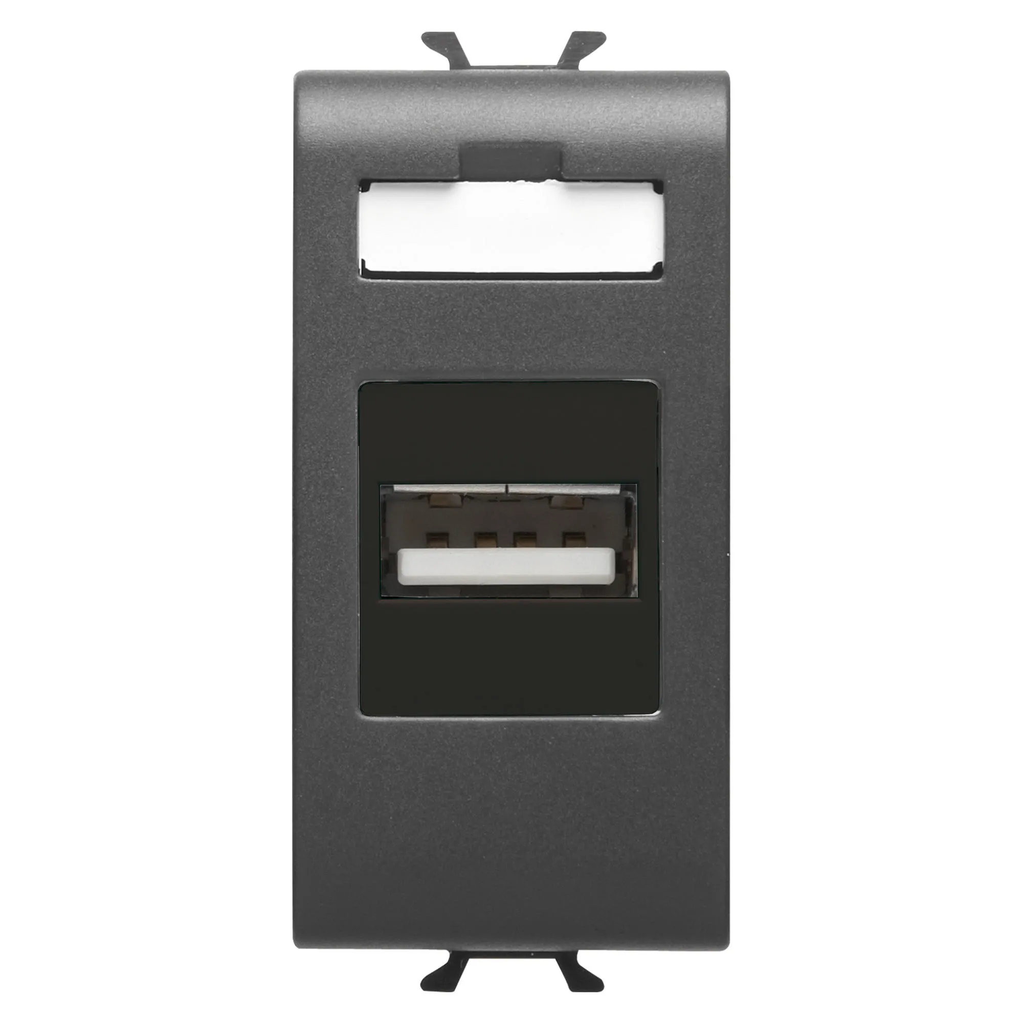 Priza, USB, Gewiss, Chorus, 1, modul, negru, satinat, GW12459 
