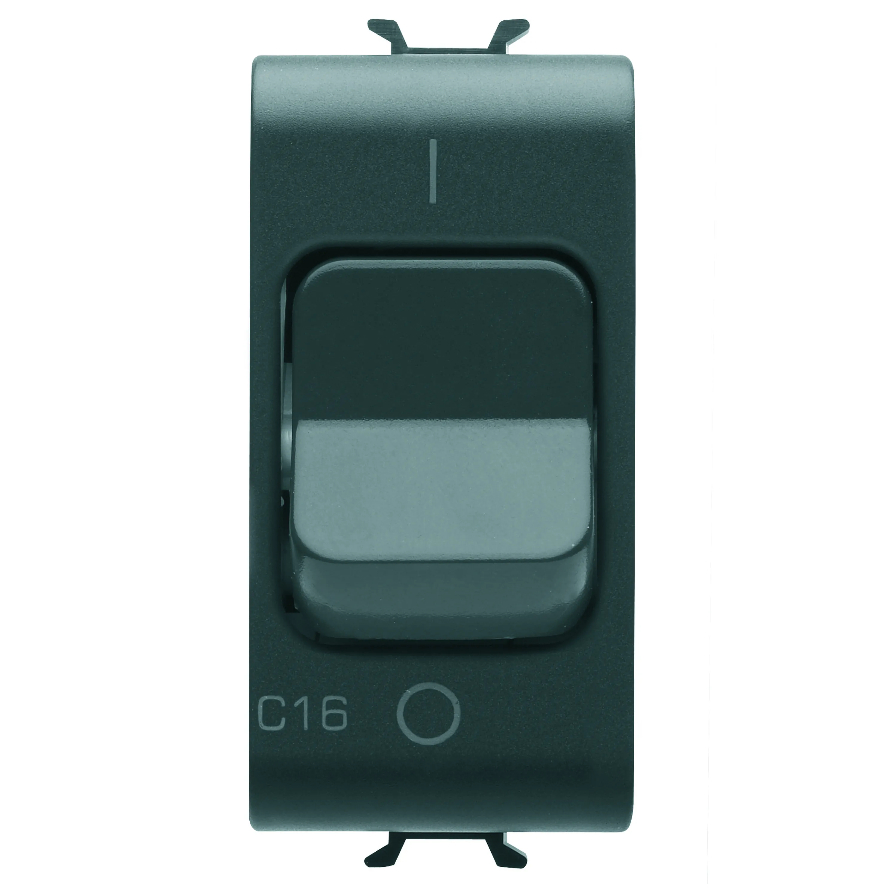 Intrerupator, miniatural, caracteristica, C, 1P+N, 16A, 230V, c.a., 1, modul, negru, satinat, Gewiss, Chorus, GW12468
