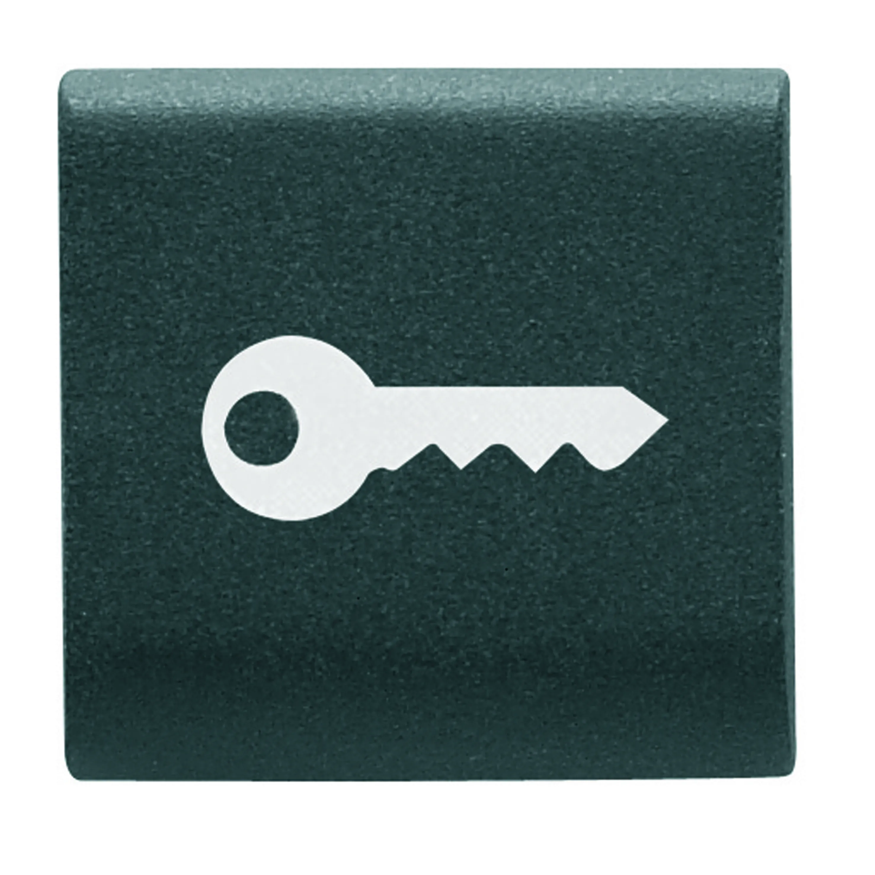 Buton, cu, revenire, interschimbabil, 22x22mm, cheie, negru, satinat, Gewiss, Chorus, GW12543