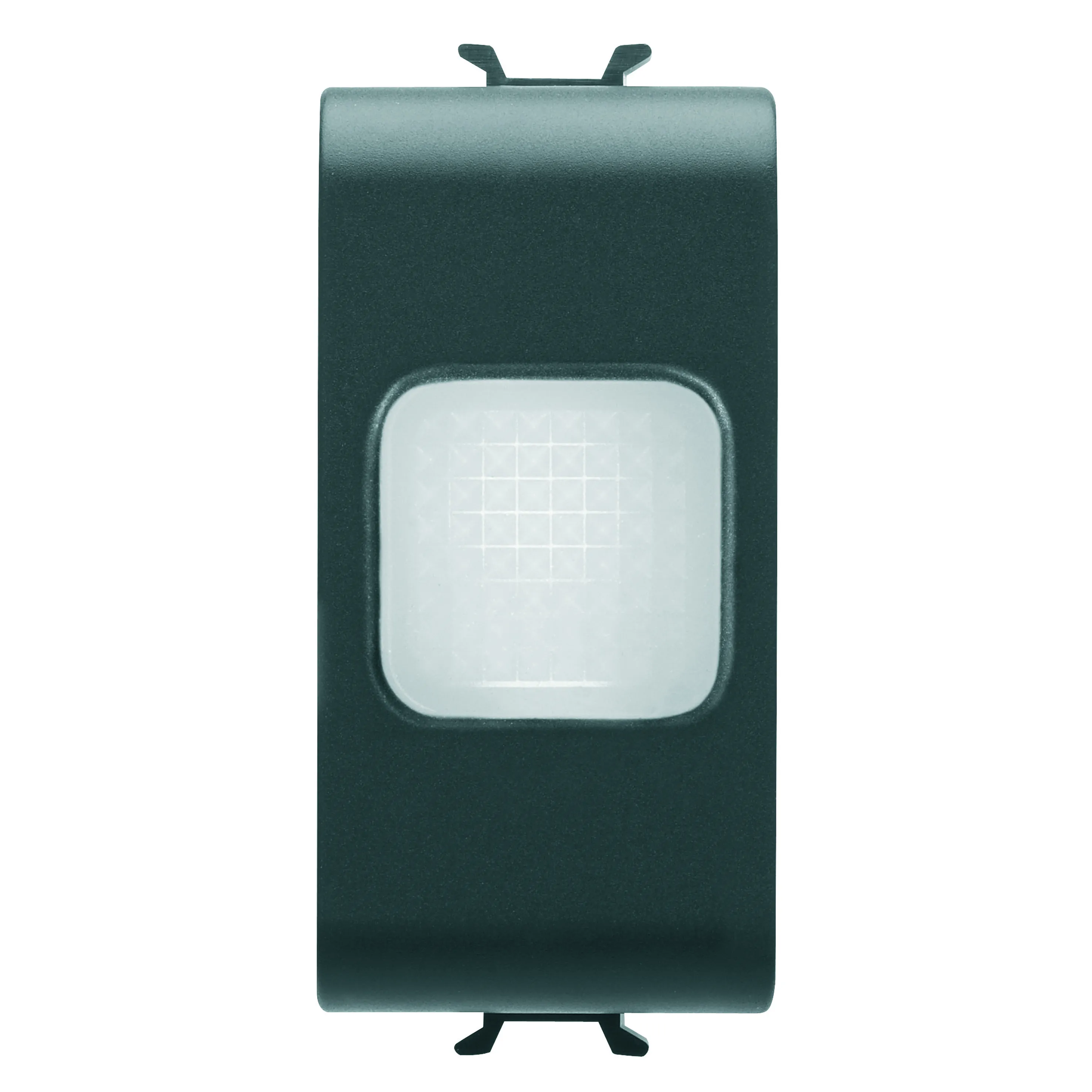 Lampa, indicatoare, simpla, opal, 1, modul, negru, satinat, Gewiss, Chorus, GW12621