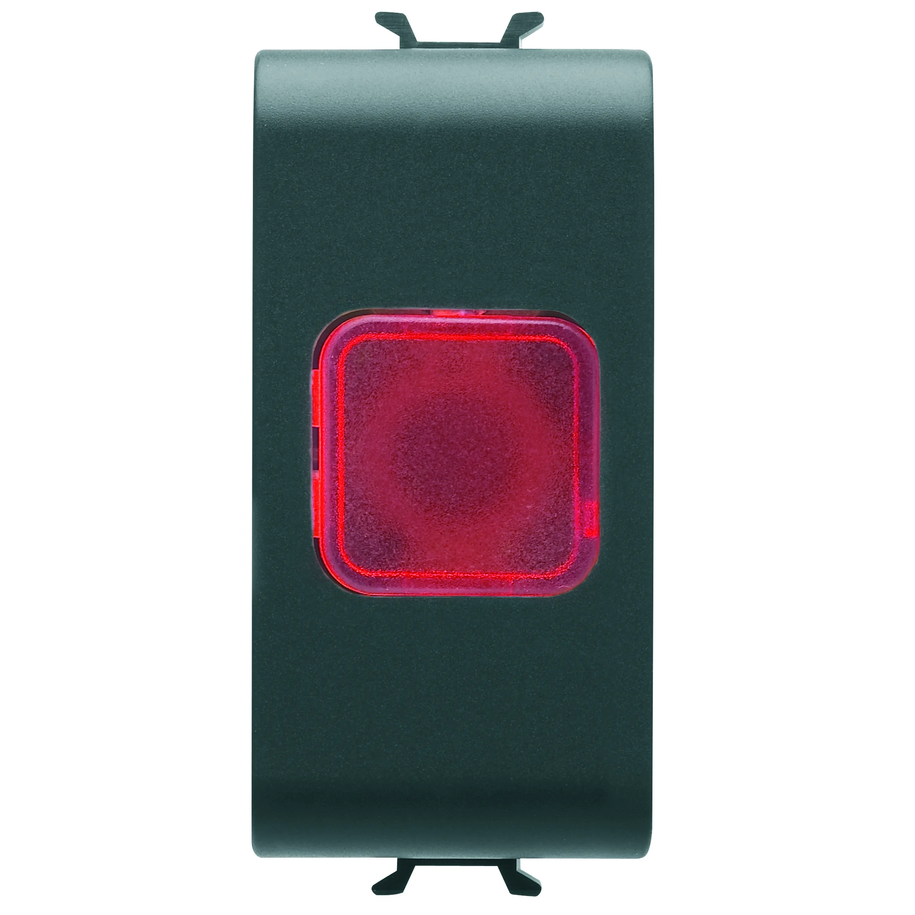 Lampa, indicatoare, simpla, rosu, 1, modul, negru, satinat, Gewiss, Chorus, GW12623