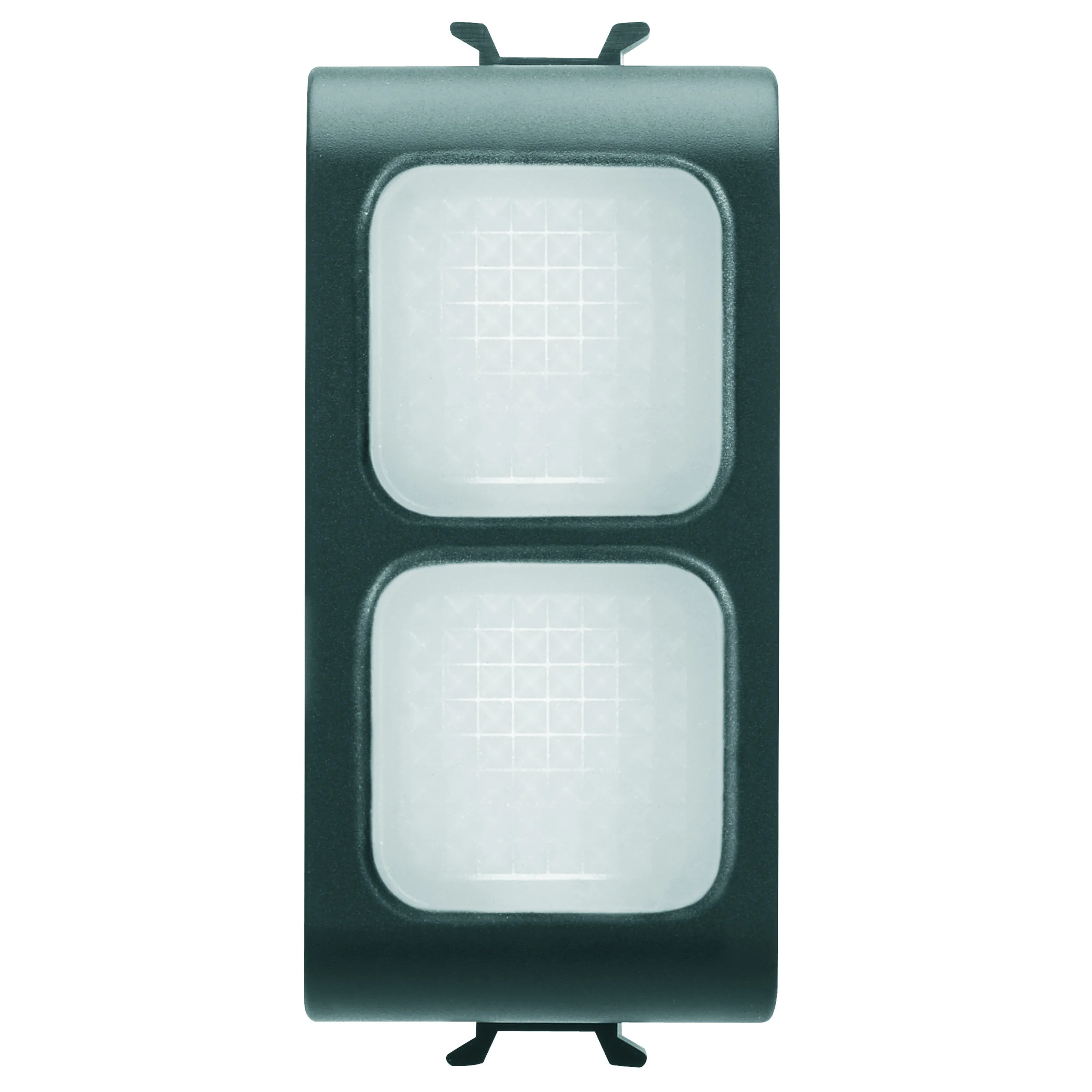 Lampa, indicatoare, dubla, opal, 1, modul, negru, satinat, Gewiss, Chorus, GW12628