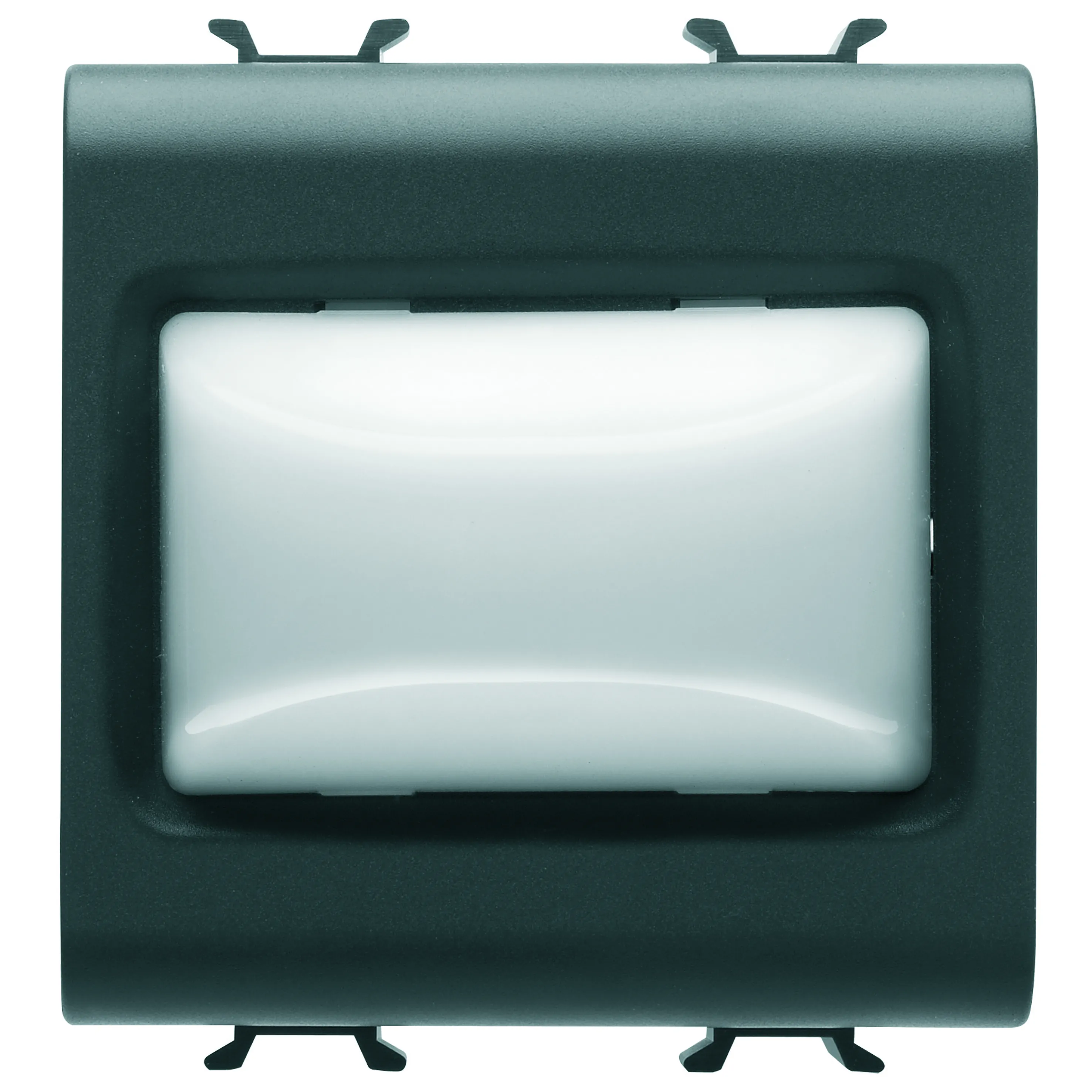 Lampa, indicatoare, proeminenta, 12V, c.a./c.c., /, 230V, c.a., 50/60, Hz, opal, 2, module, negru, satinat, Gewiss, Chorus, GW12631