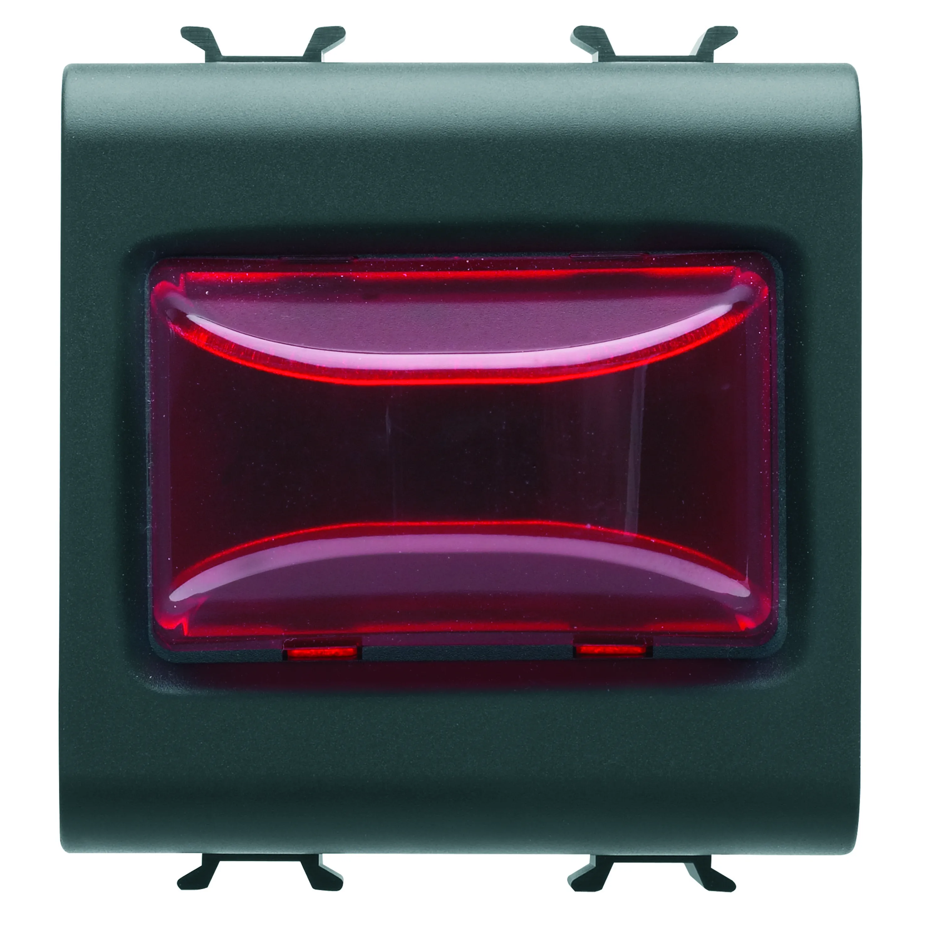Lampa, indicatoare, proeminenta, 12V, c.a./c.c., /, 230V, c.a., 50/60, Hz, rosu, 2, module, negru, satinat, Gewiss, Chorus, GW12633