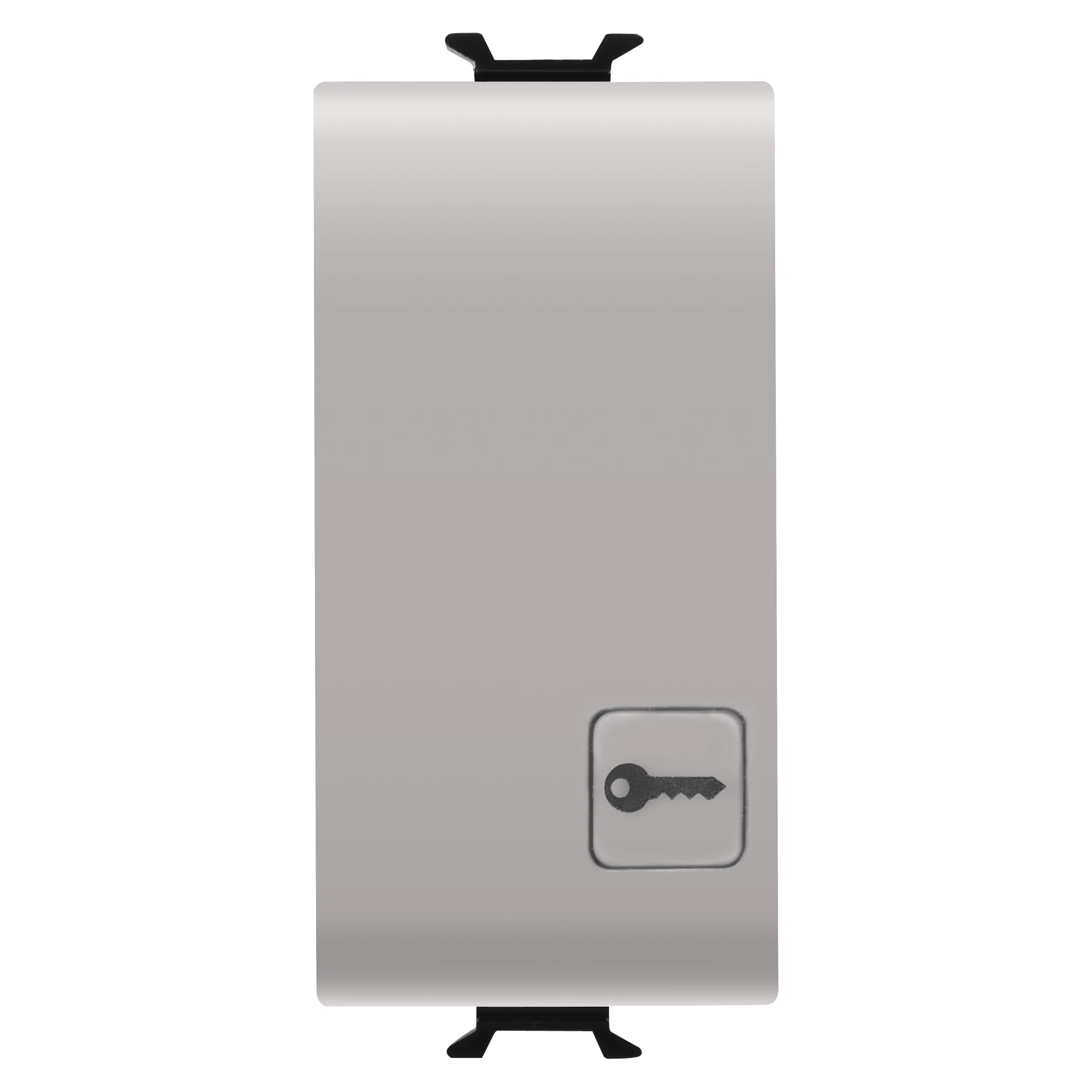 Buton, cu, revenire, 1P, 250V, NO, 16A, iluminabil, cu, lentila, neutra, inlocuibila, cheie, simbol, 1, modul, bej, satinat, natural, Gewiss, Chorus, GW13152
