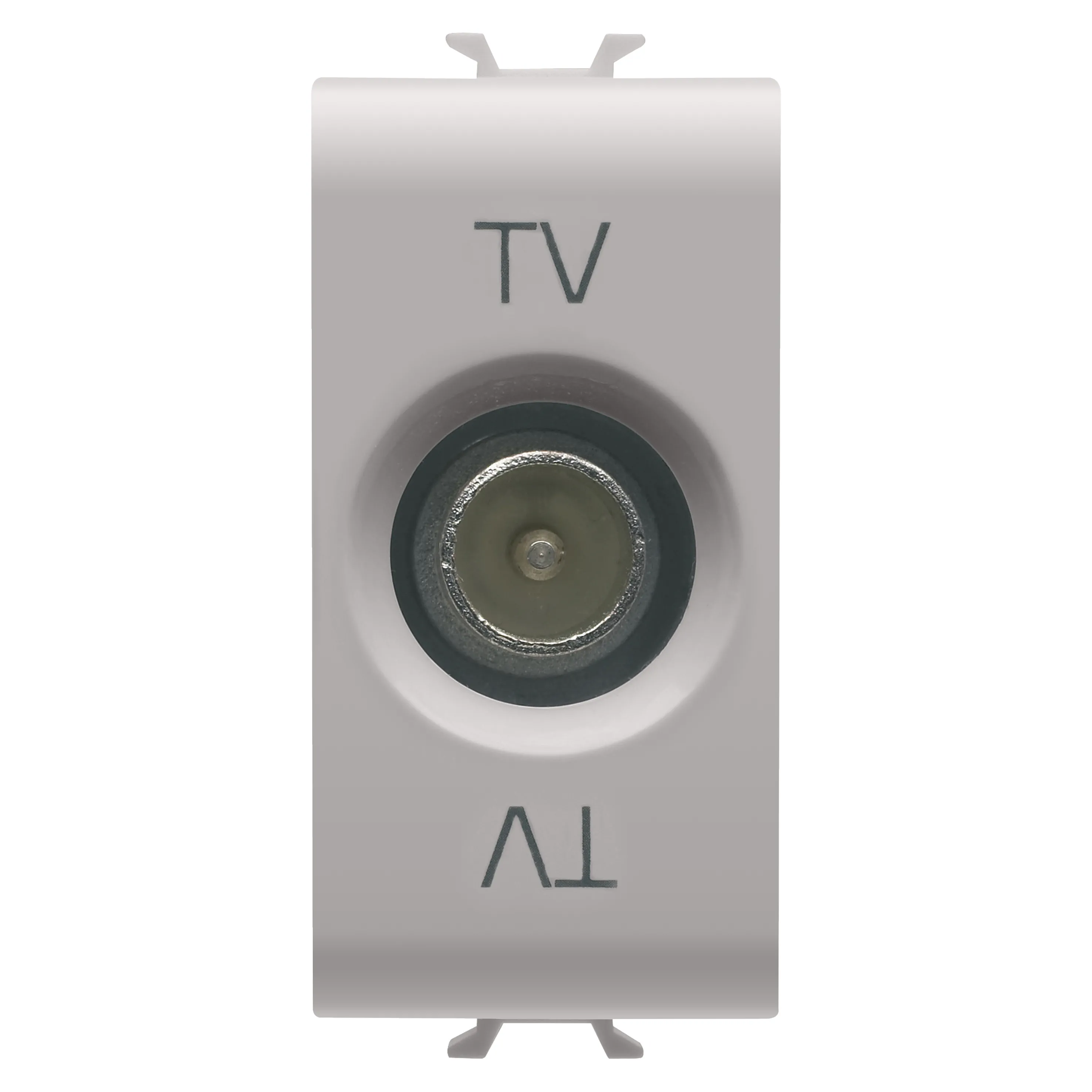 Priza, TV, coaxiala, Gewiss, Chorus, cu, ecranare, clasa, A, conector, tata, IEC, 95, mm, alimentare, 10, dB, 1, modul, bej, satinat, natural, GW13363
