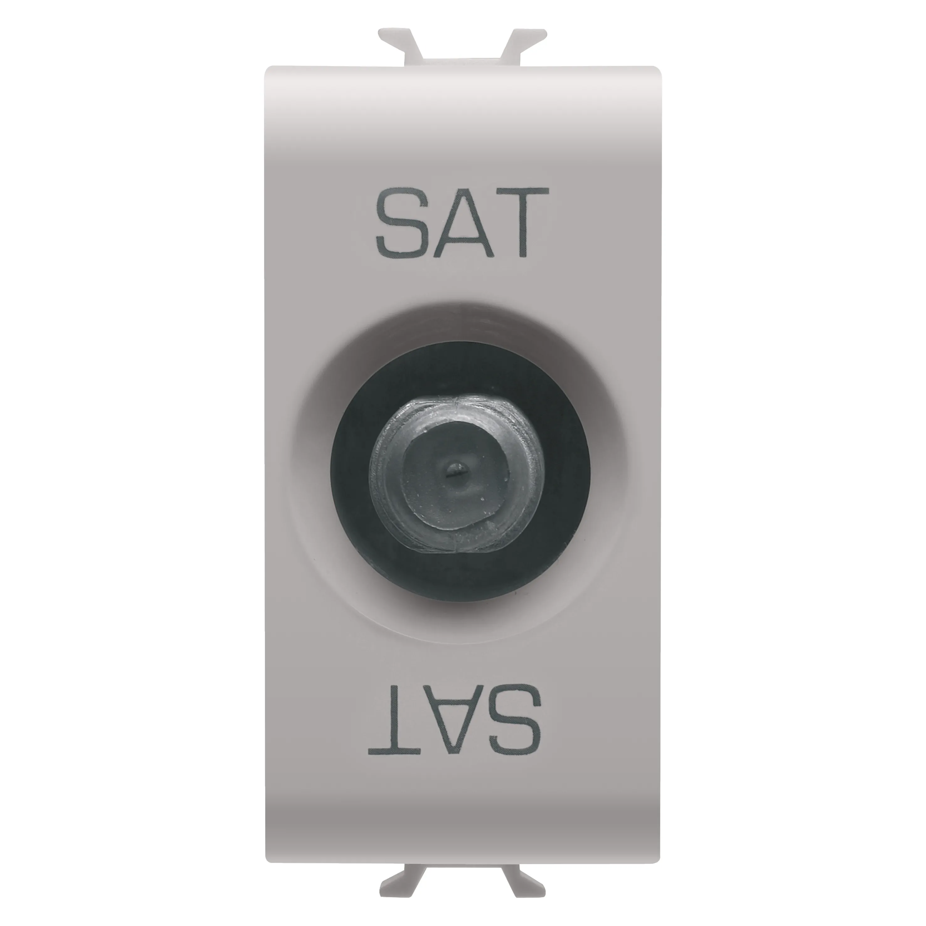 Priza, coaxiala, TV/SAT, Gewiss, Chorus, ecranare, clasa, A, conector, F, mama, directa, cu, trecere, de, curent, 1, modul, bej, satinat, natural, GW13371