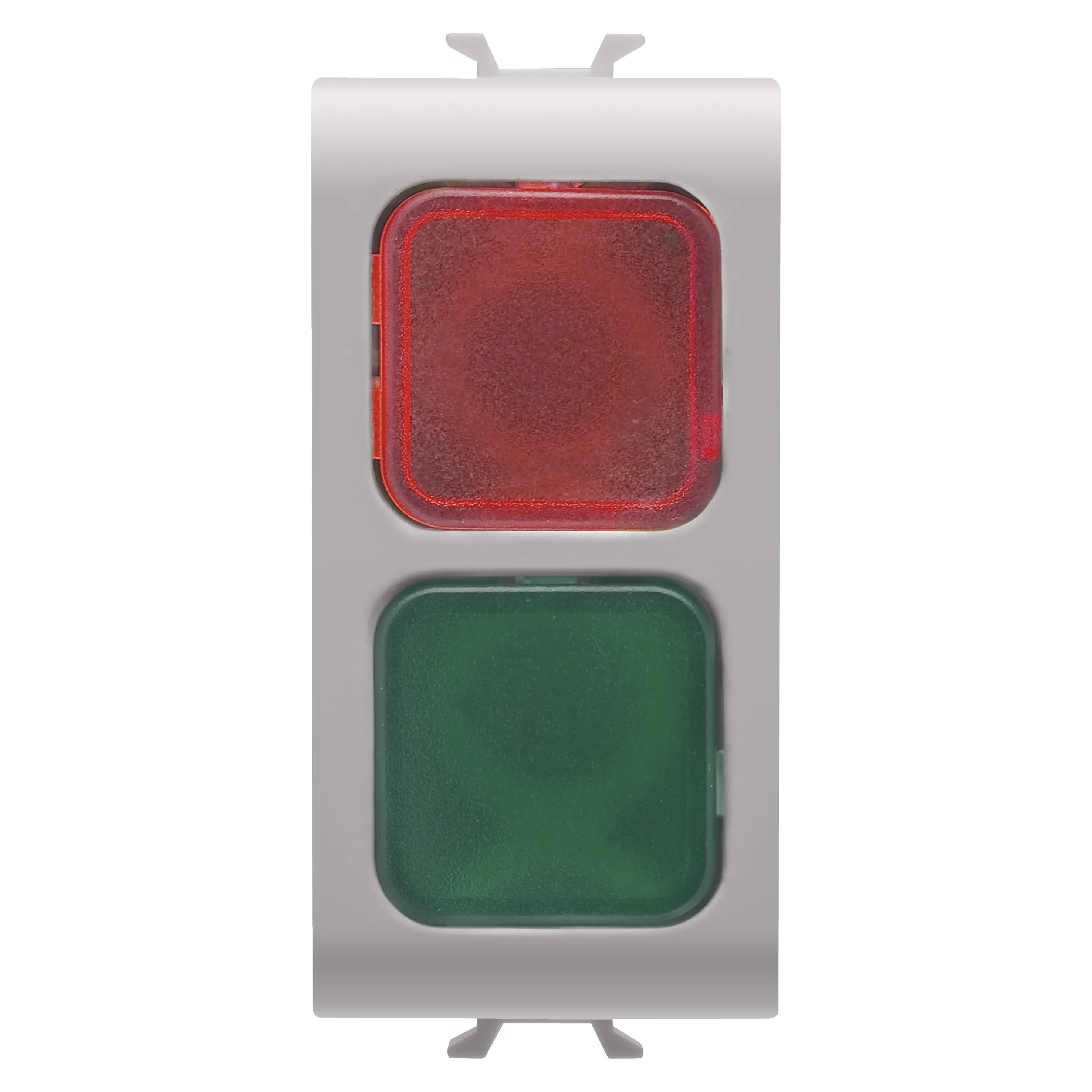 Lampa, indicatoare, dubla, rosu/verde, 1, modul, bej, satinat, natural, Gewiss, Chorus, GW13629