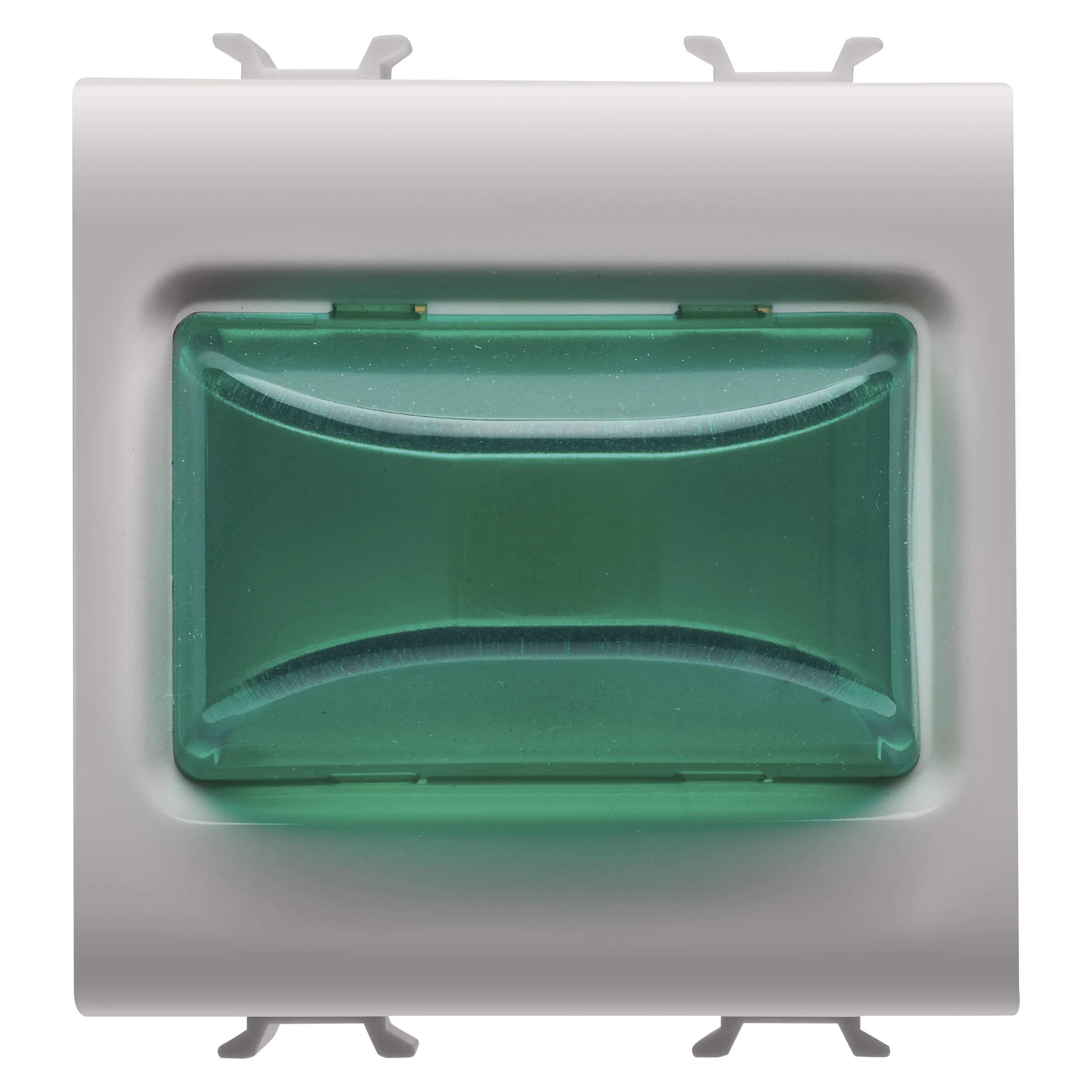 Lampa, indicatoare, proeminenta, 12V, c.a./c.c., /, 230V, c.a., 50/60, Hz, verde, 2, module, bej, satinat, natural, Gewiss, Chorus, GW13632