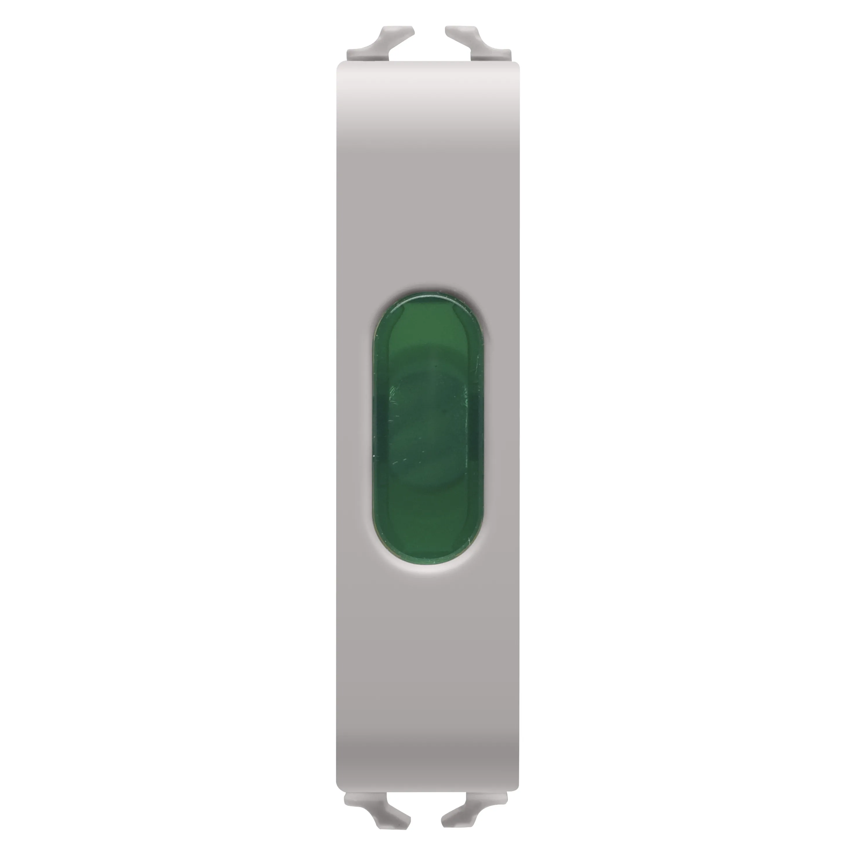 Lampa, indicatoare, simpla, verde, 1/2, modul, bej, satinat, natural, Gewiss, Chorus, GW13642