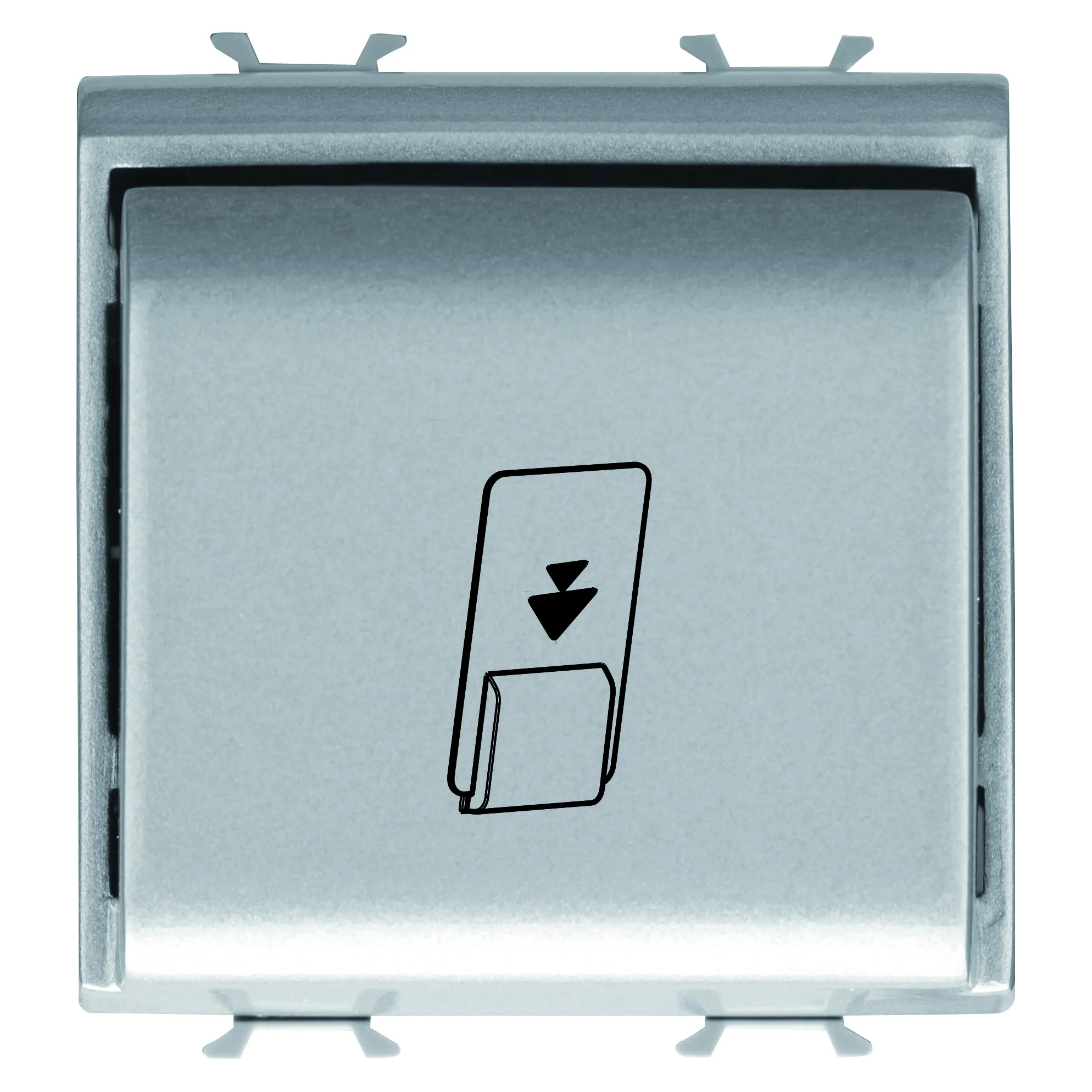 Intrerupator, card, 1P, NA, 16AX, LED, 2, module, titan, Gewiss, Chorus, GW14039 
