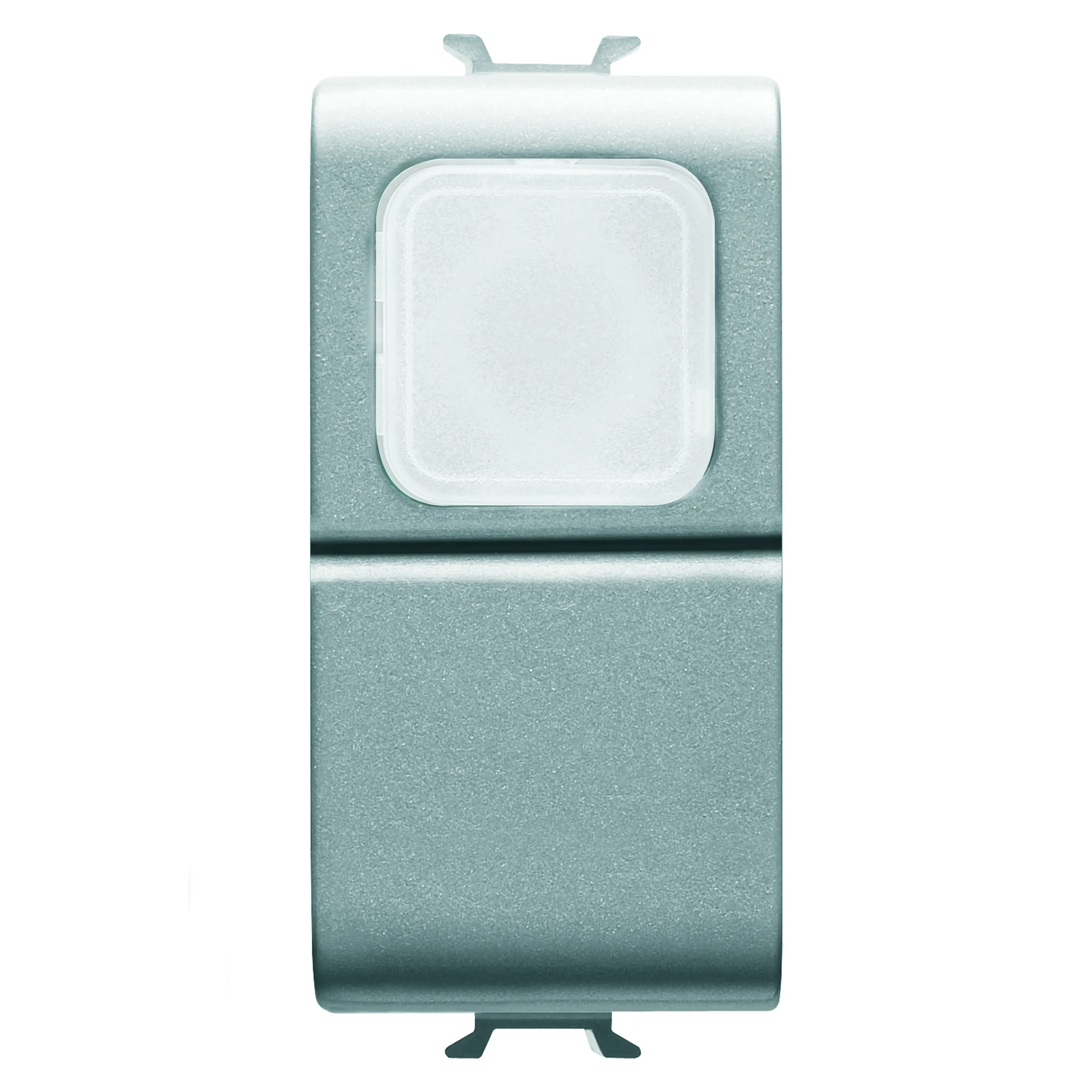Buton, cu, revenire, 1P, 250V, NO, 16A, difuzor, opal, 1, modul, titan, Gewiss, Chorus, GW14144