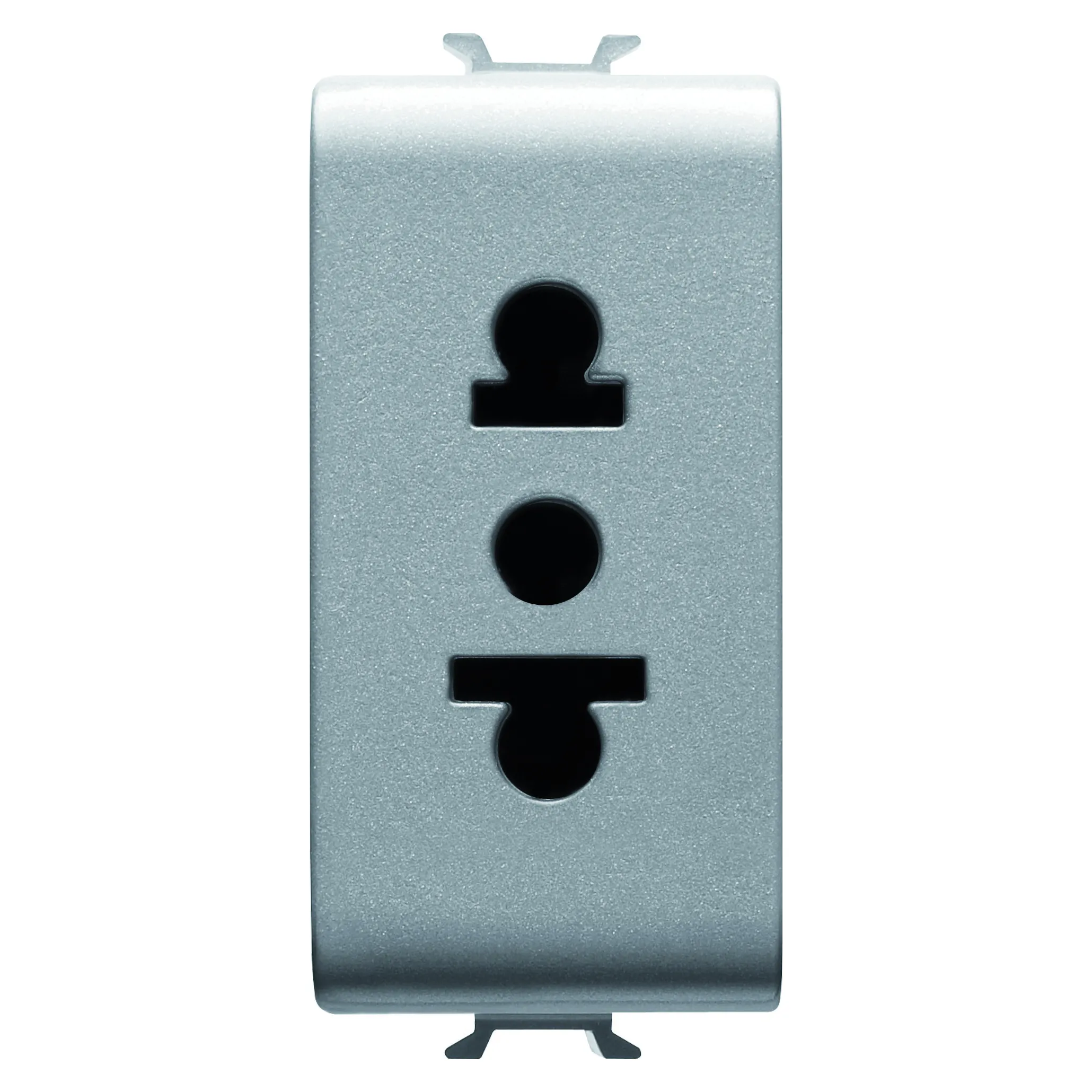 Priza, standard, Gewiss, Chorus, euro-americana, 250/125V, c.a., 2P+E, 15A, 1, modul, titan, GW14288