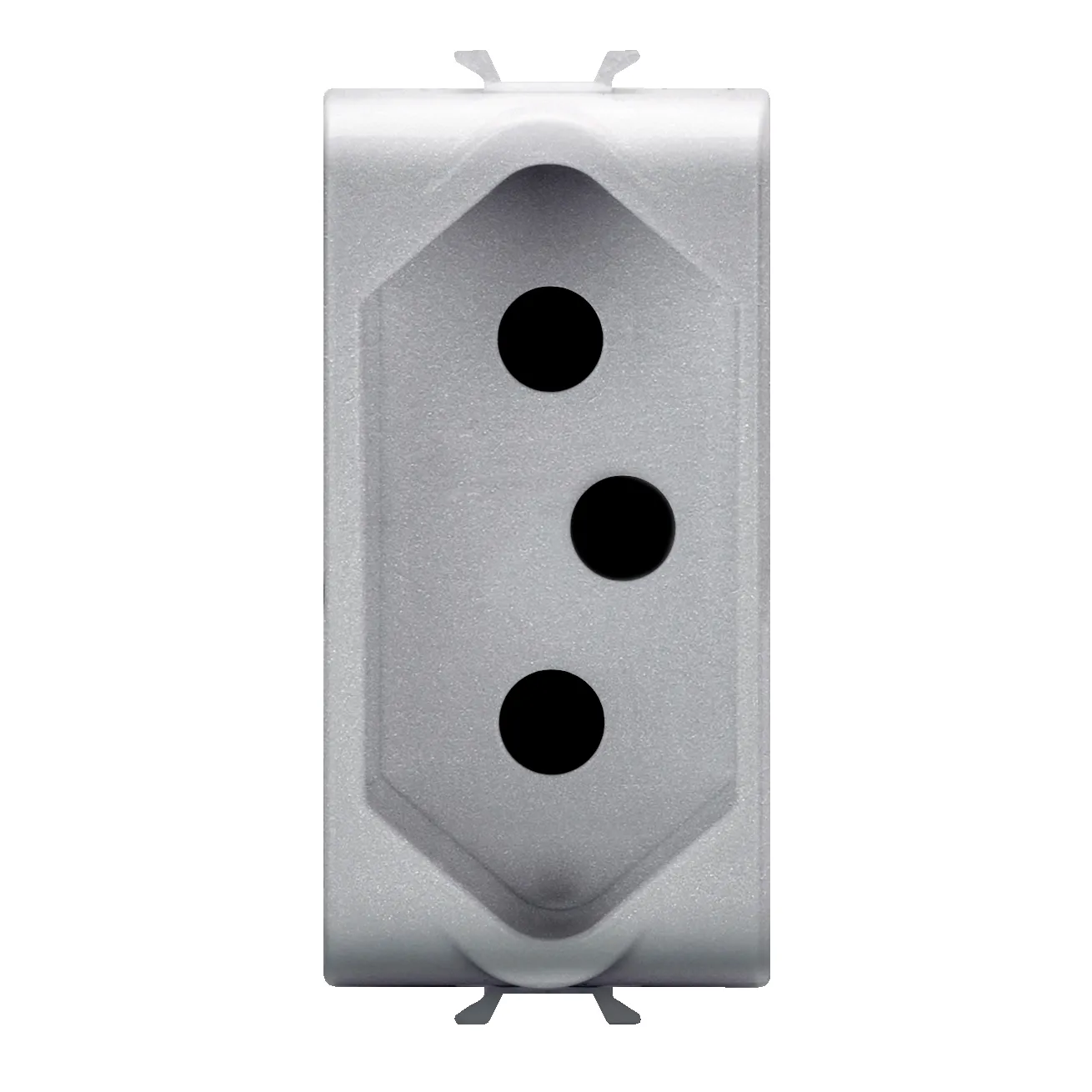 Priza, standard, Gewiss, Chorus, sud-africana, 250V, c.a., 2P+E, 16A, 1, modul, titan, GW14299