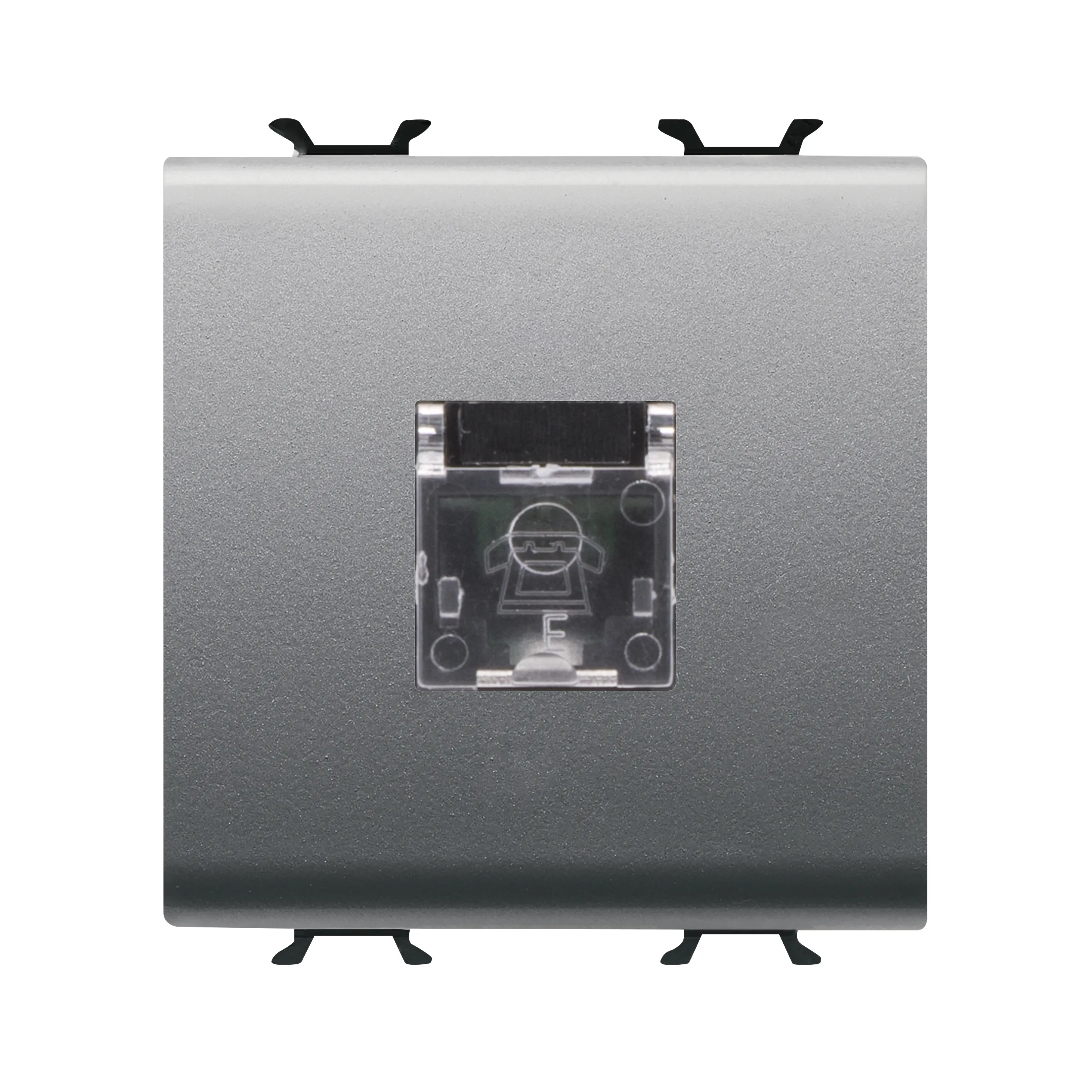 Priza, telefonica, standard, internationala, Gewiss, Chorus, RJ11, borne, cu, insurubare, 2, module, titan, GW14409
