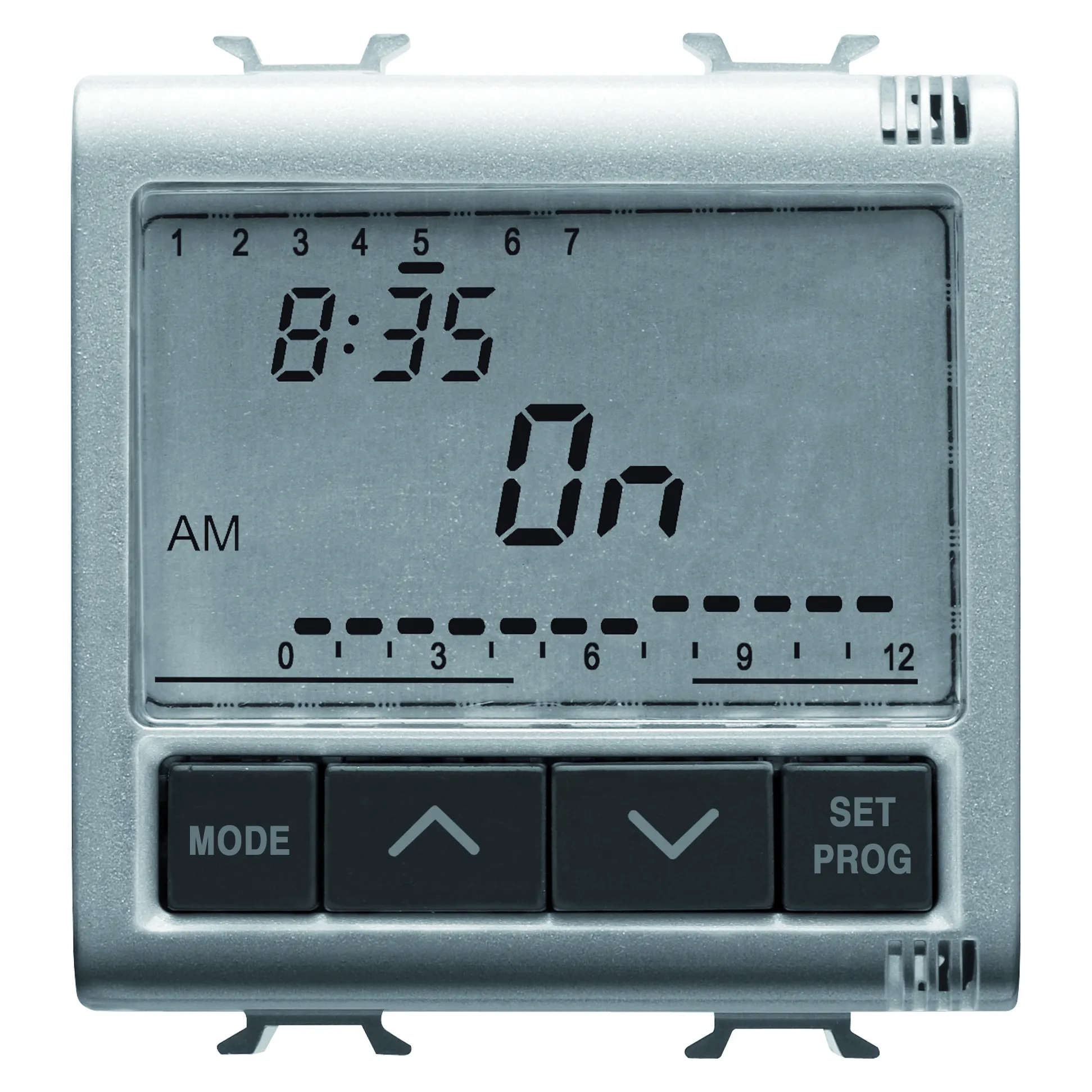 Temporizator, electronic, zilnic/săptămânal, 1, canal, 230V, c.a., 50/60Hz, 2, module, titan, Gewiss, Chorus, GW14581