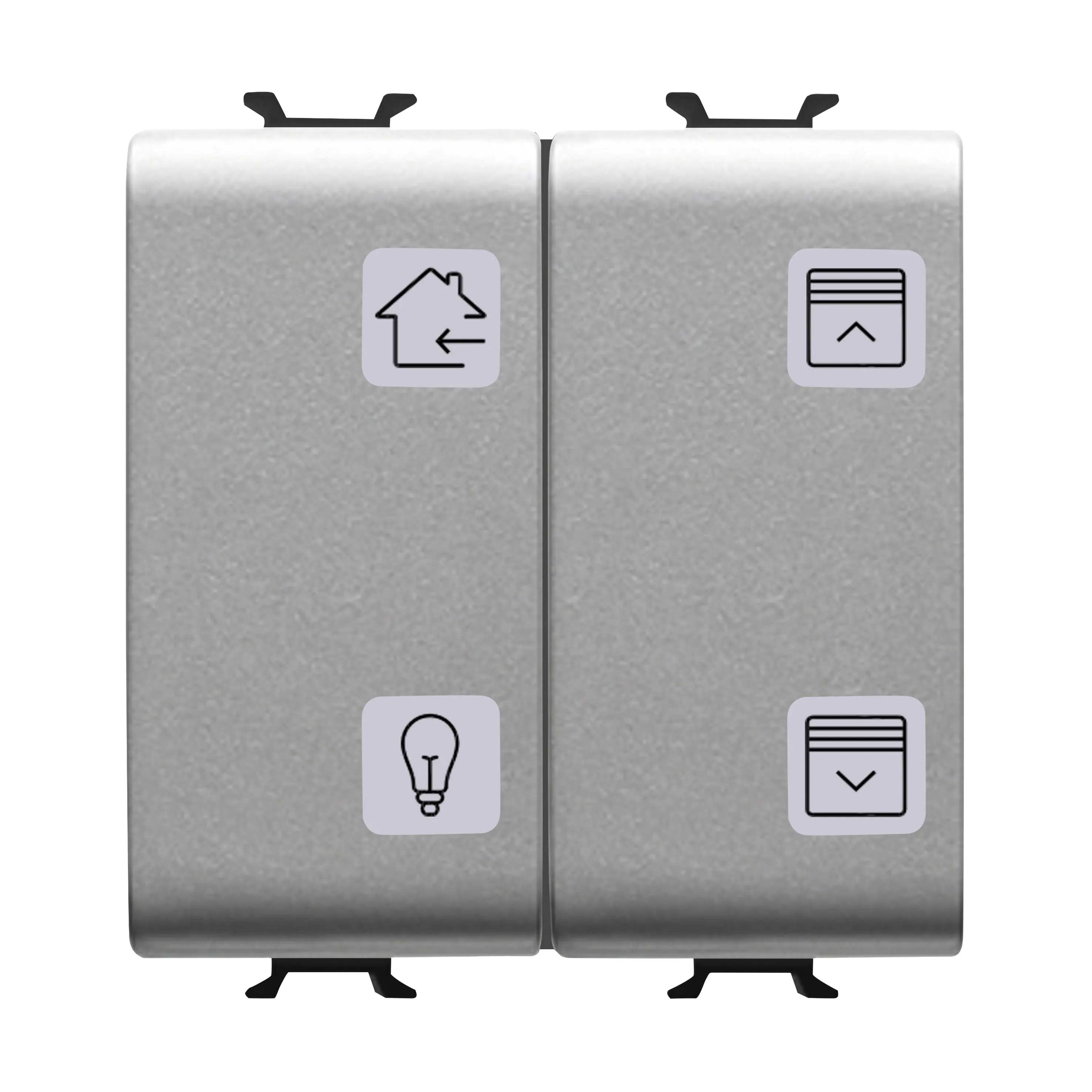 Panou, cu, butoane, cu, simboluri, interschimbabile, KNX, 4, canale, 2, module, titan, Gewiss, Chorus, GW14787