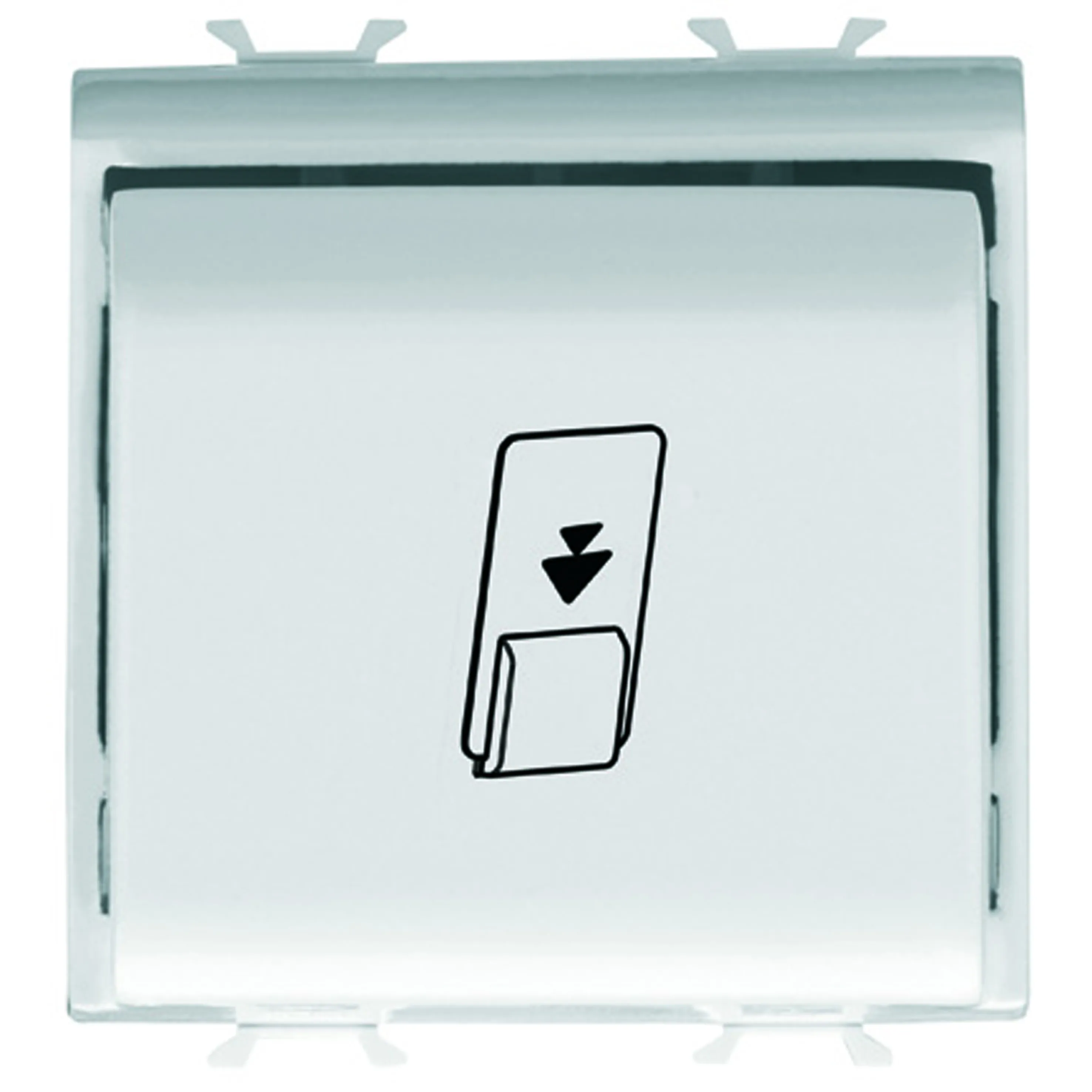 Intrerupator, card, 1P, NA, 16AX, LED, 2, module, alb, satinat, Gewiss, Chorus, GW15039 