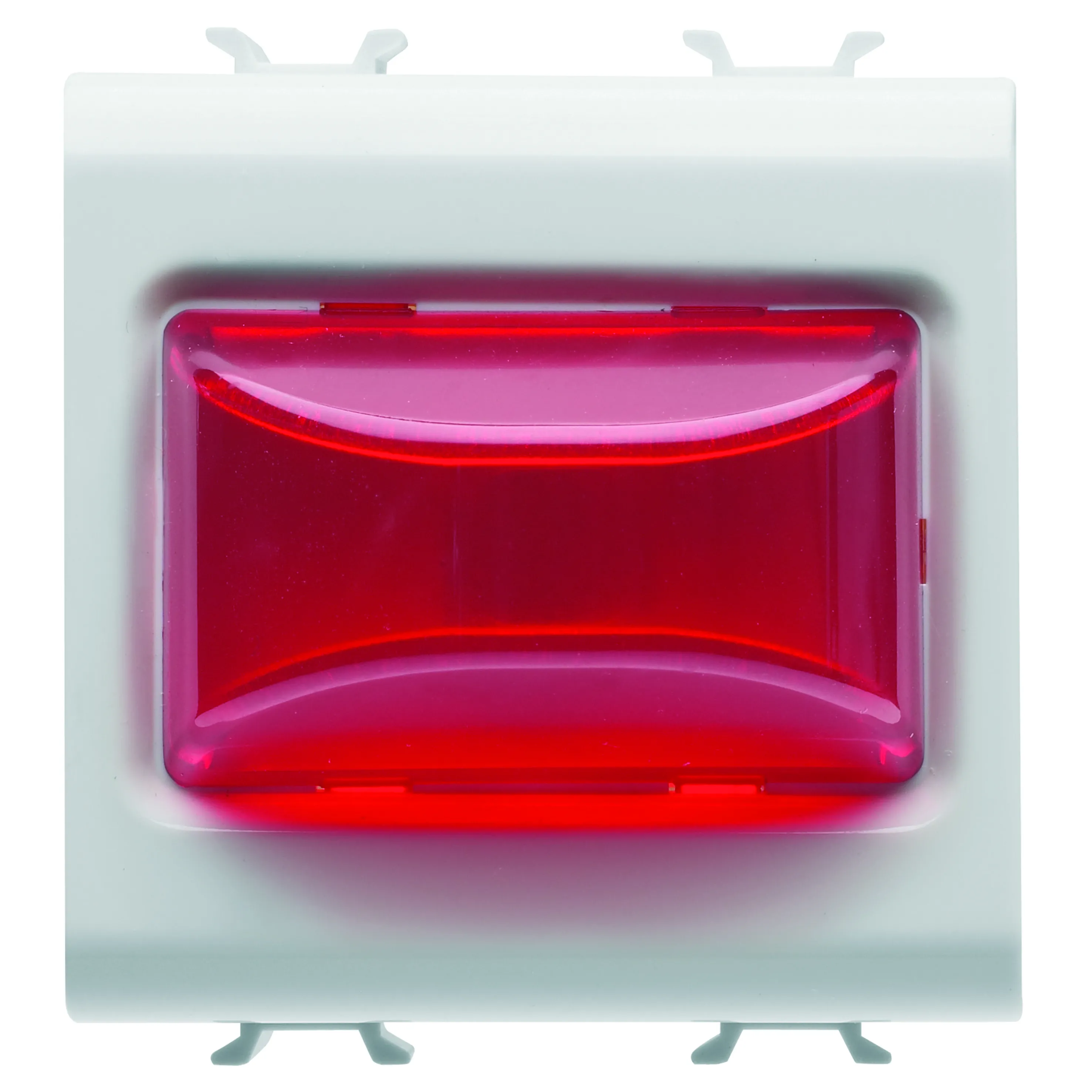 Lampa, indicatoare, proeminenta, 12V, c.a./c.c., /, 230V, c.a., 50/60, Hz, rosu, 2, module, alb, satinat, Gewiss, Chorus, GW15633