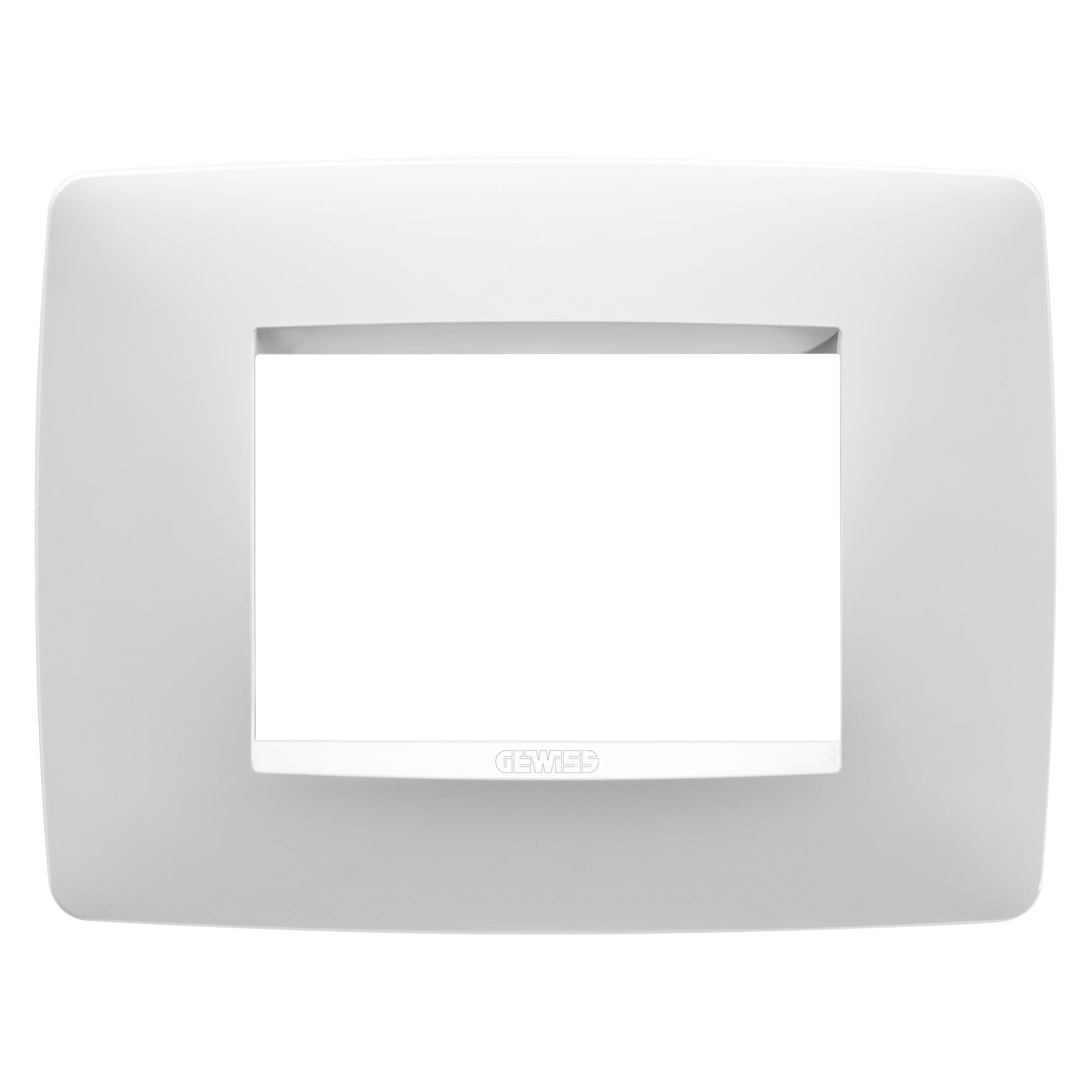 Placa, din tehnopolimer vopsit, 3 module, alb satinat, Gewiss Chorus, GW16103VW