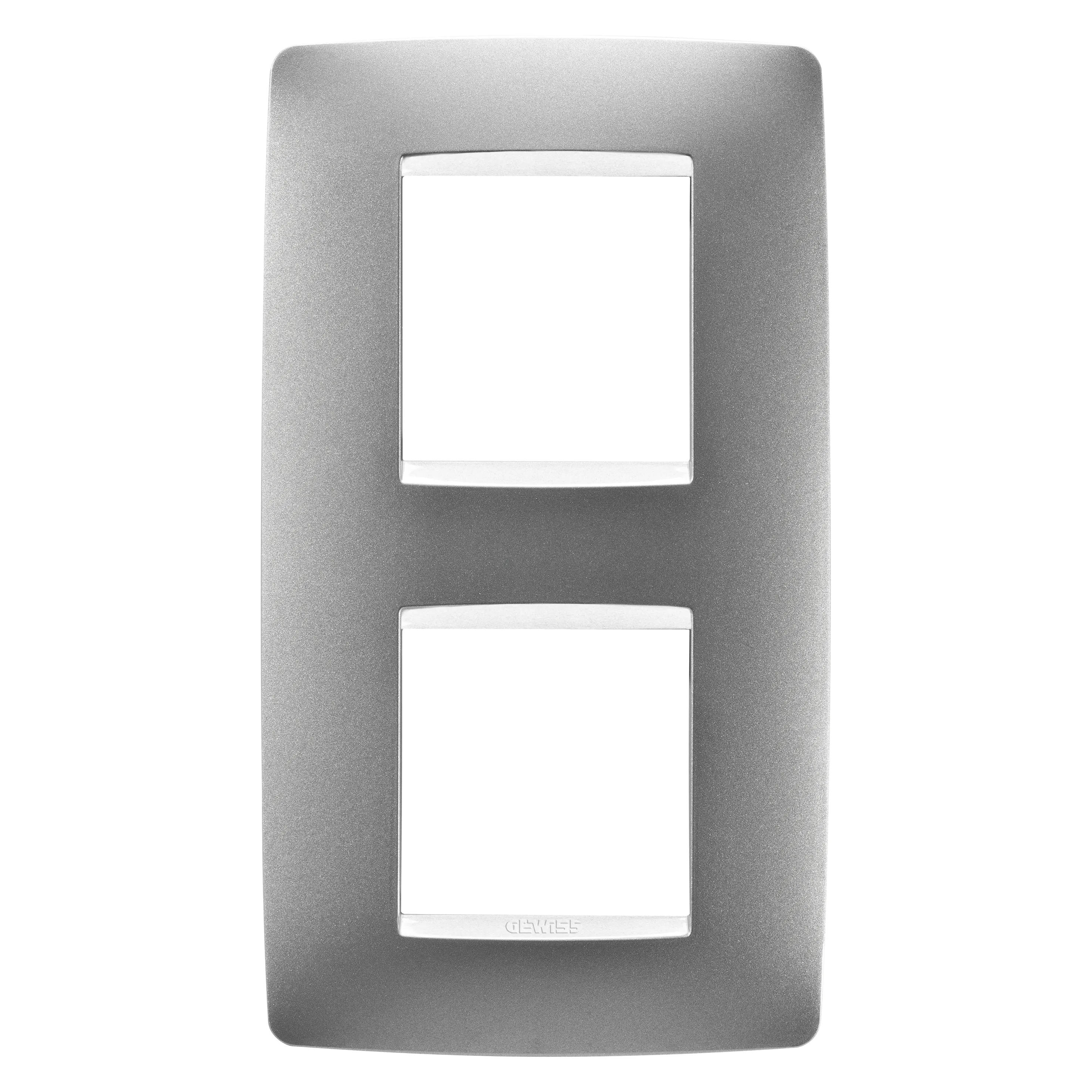 Placa, internationala, One, Gewiss, Chorus, in, tehnopolimer, vopsit, 2+2, module, vertical, titan, GW16124VT