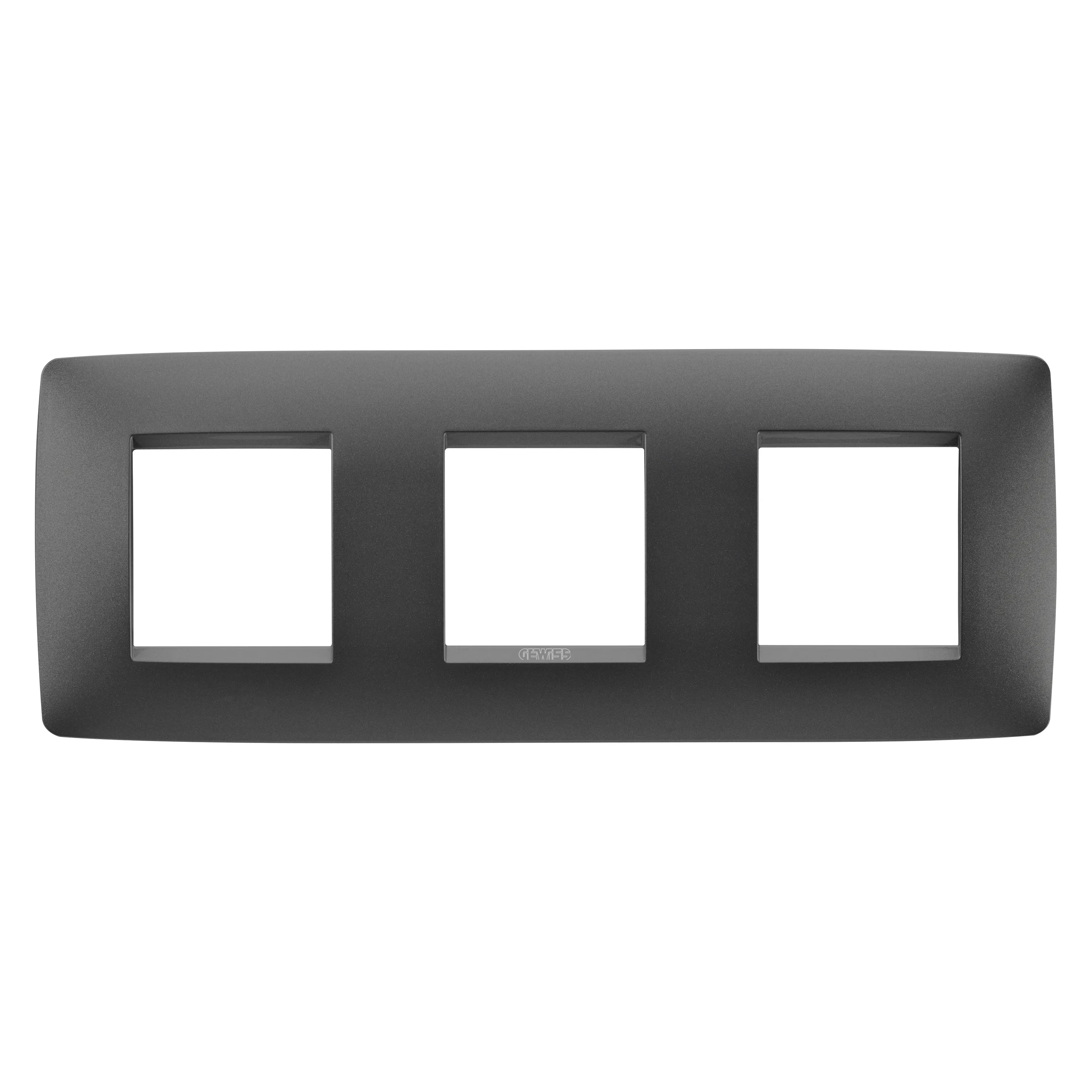 Placa, internationala, One, Gewiss, Chorus, tehnopolimer, vopsit, 2+2+2, module, orizontal, negru, satinat, GW16126VN
