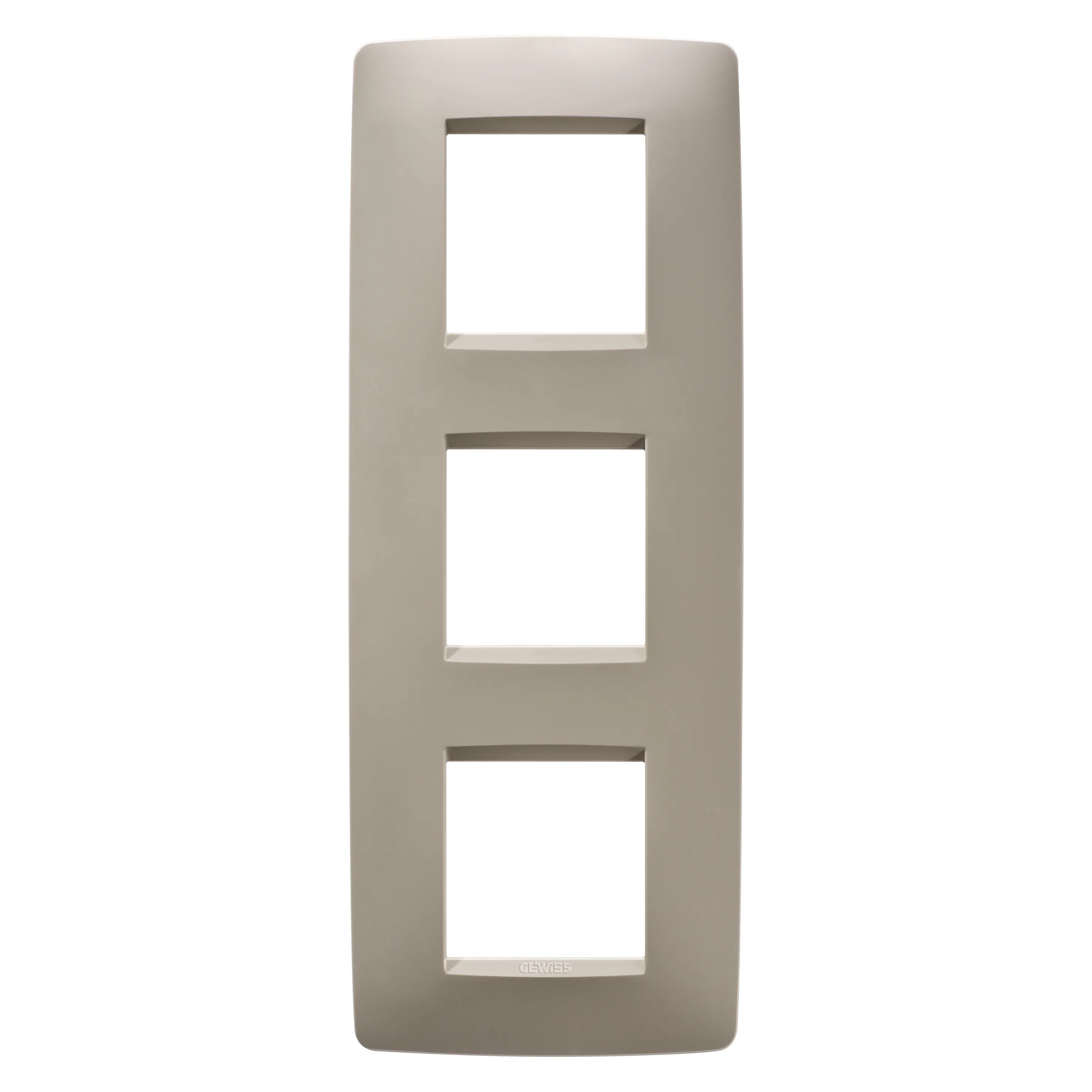 Placa internationala ONE, in tehnopolimer, 2+2+2 module verticale, canepa, Gewiss Chorus, GW16127TC