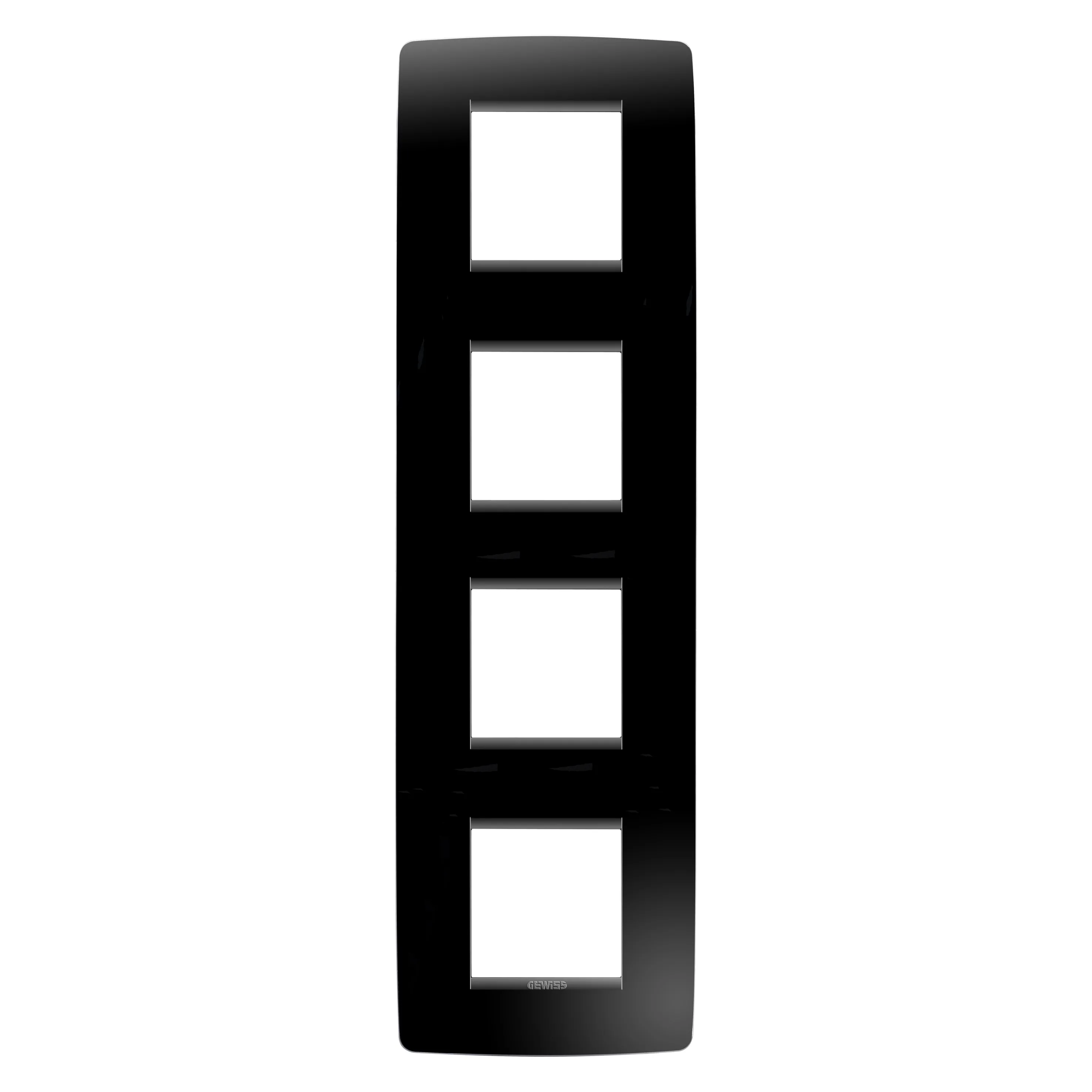 Placa internationala ONE, in tehnopolimer, 2+2+2+2 module vertical, negru toner, Gewiss Chorus, GW16129TN