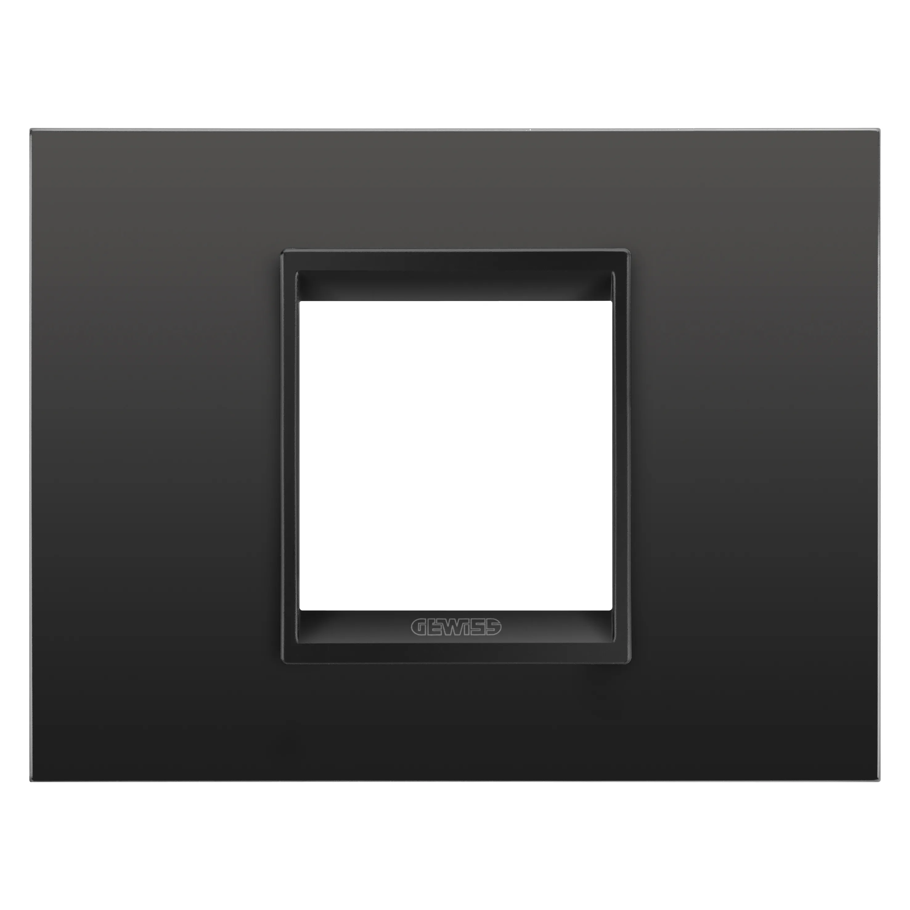 Placa, Lux, Gewiss, Chorus, in, metal, 2, module, negru, satinat, monocrom, GW16202XM