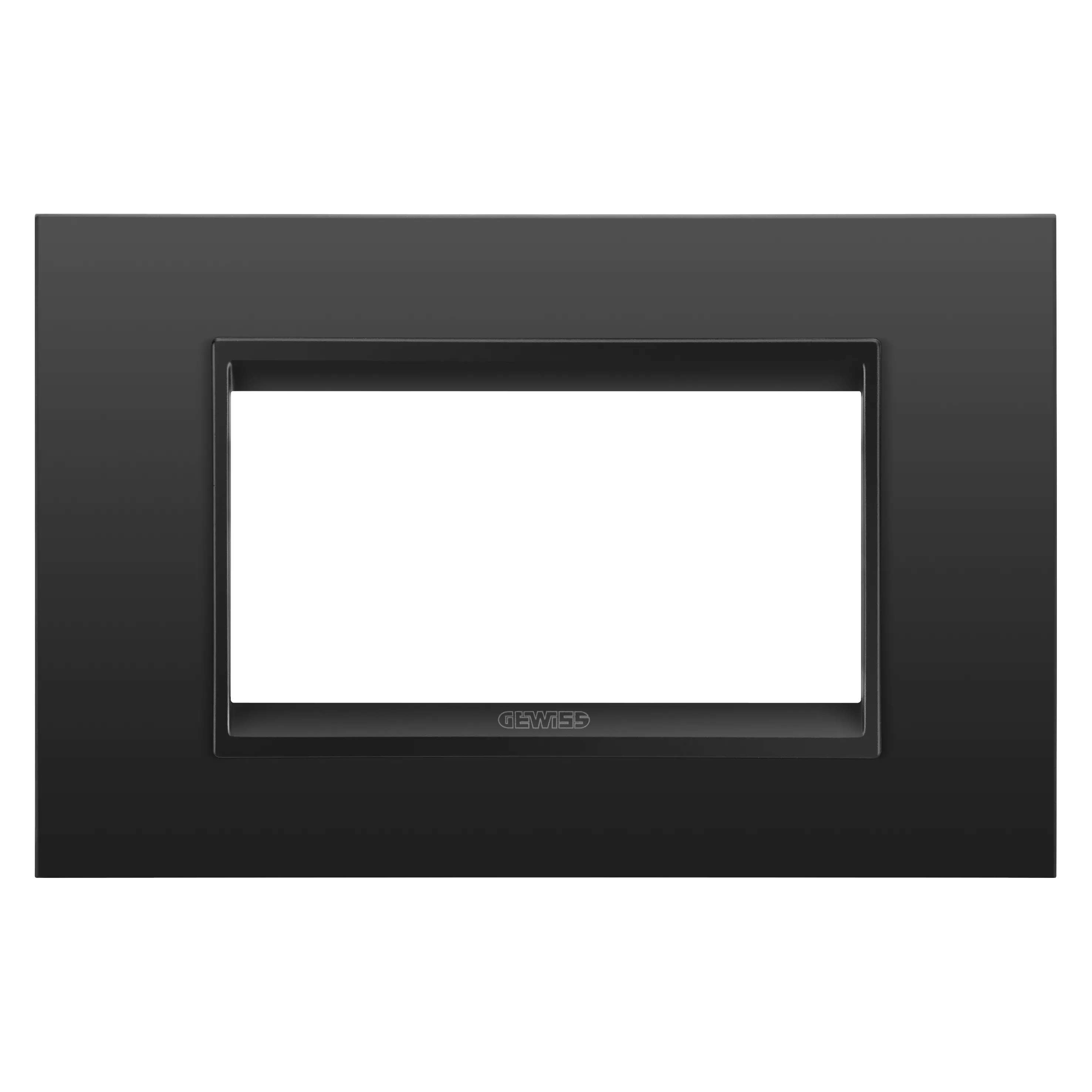 Placa, Lux, Gewiss, Chorus, in, metal, 4, module, negru, satinat, monocrom, GW16204XM