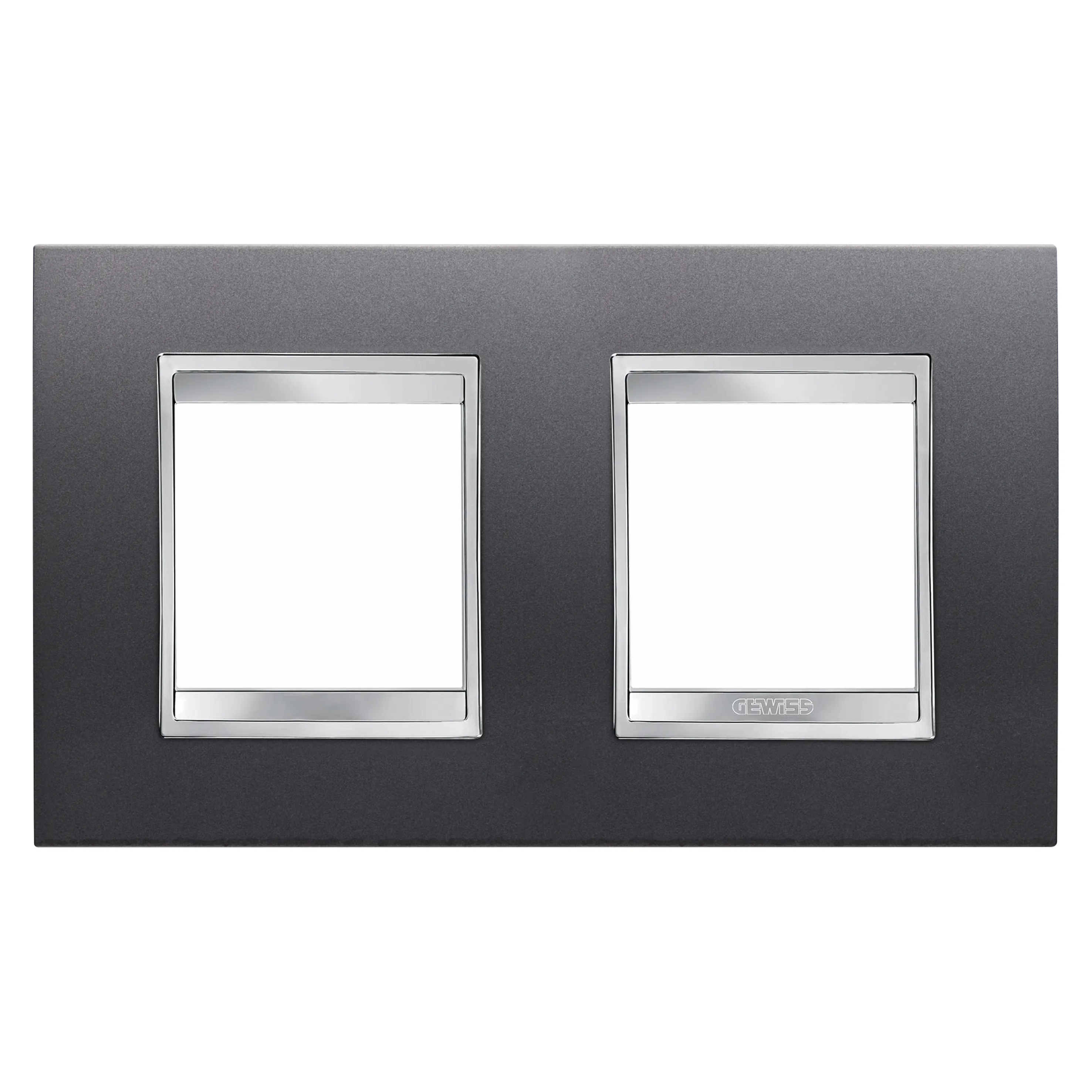 Placa, internationala, Lux, Gewiss, Chorus, in, tehnopolimer, vopsit, 2+2, module, orizontal, ardezie, GW16223VA