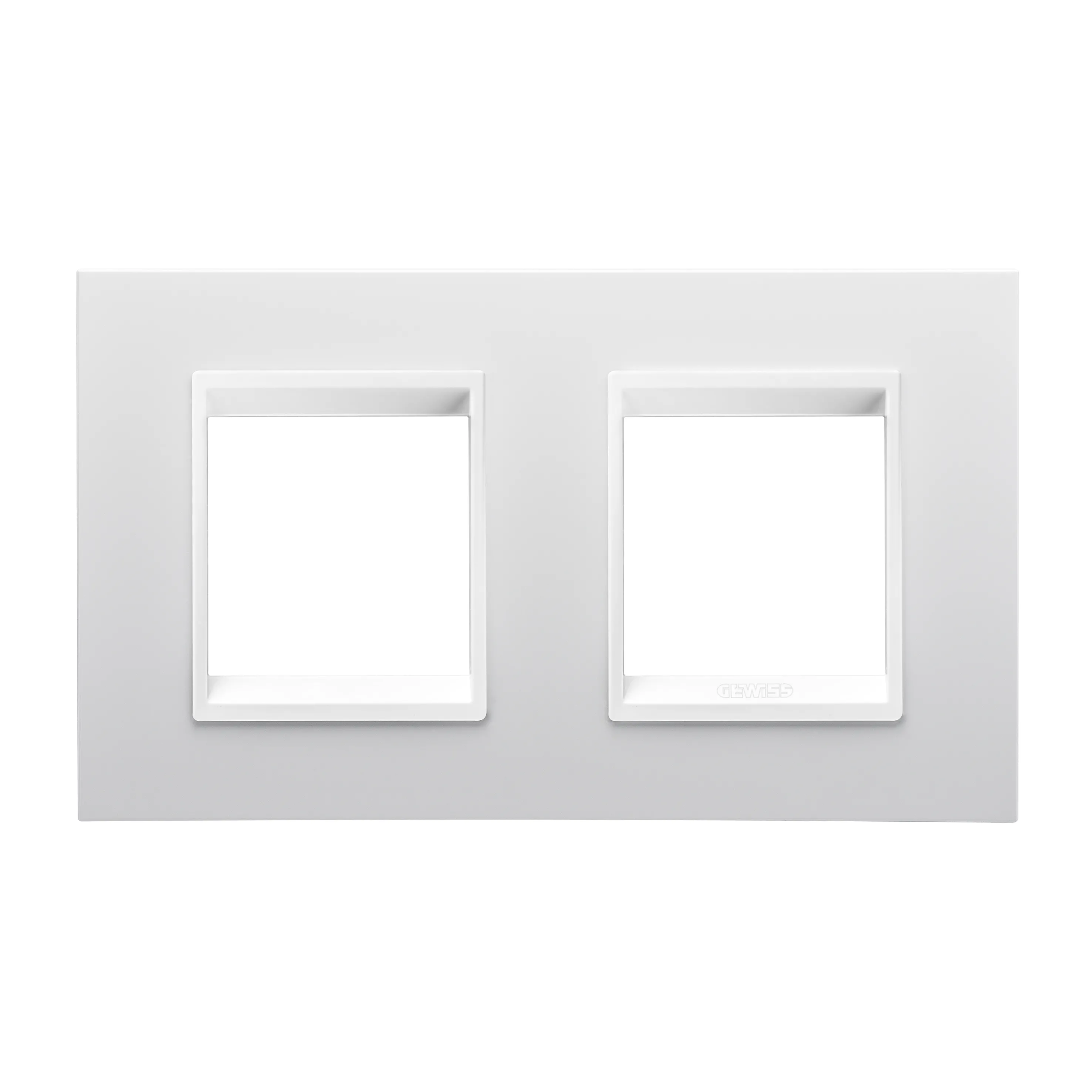 Placa, internationala, Lux, Gewiss, Chorus, in, technopolymer, 2+2, module, orizontale, alb, monocrom, GW16223YB