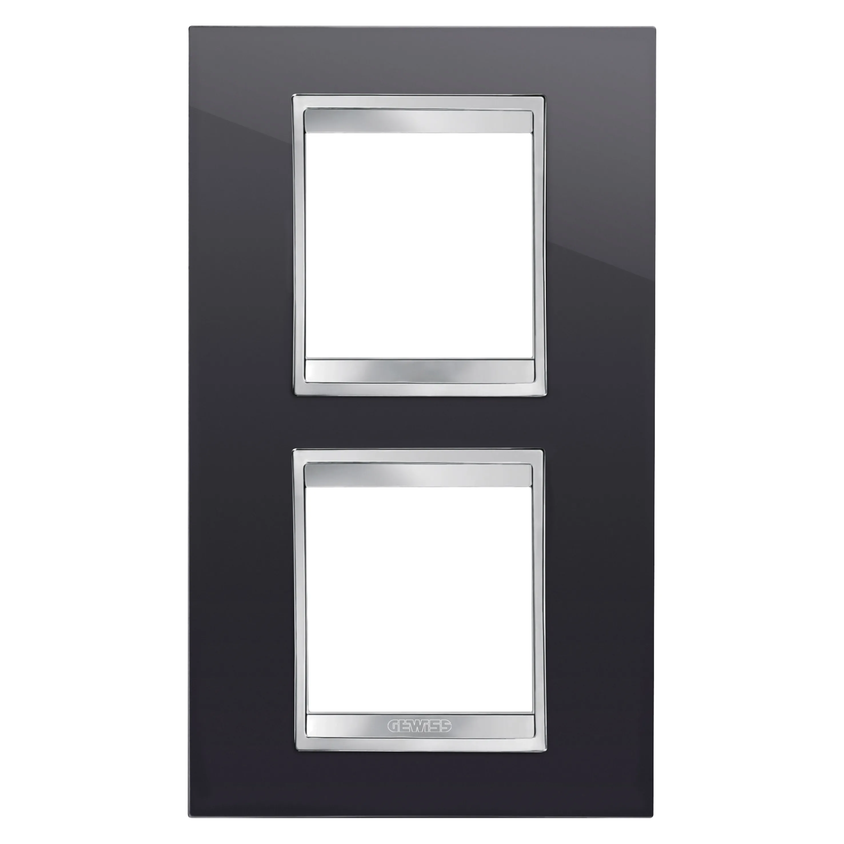 Rama, decorativa, LUX, 2+2, vertical, module, negru, Gewiss, Chorus, GW16224TN