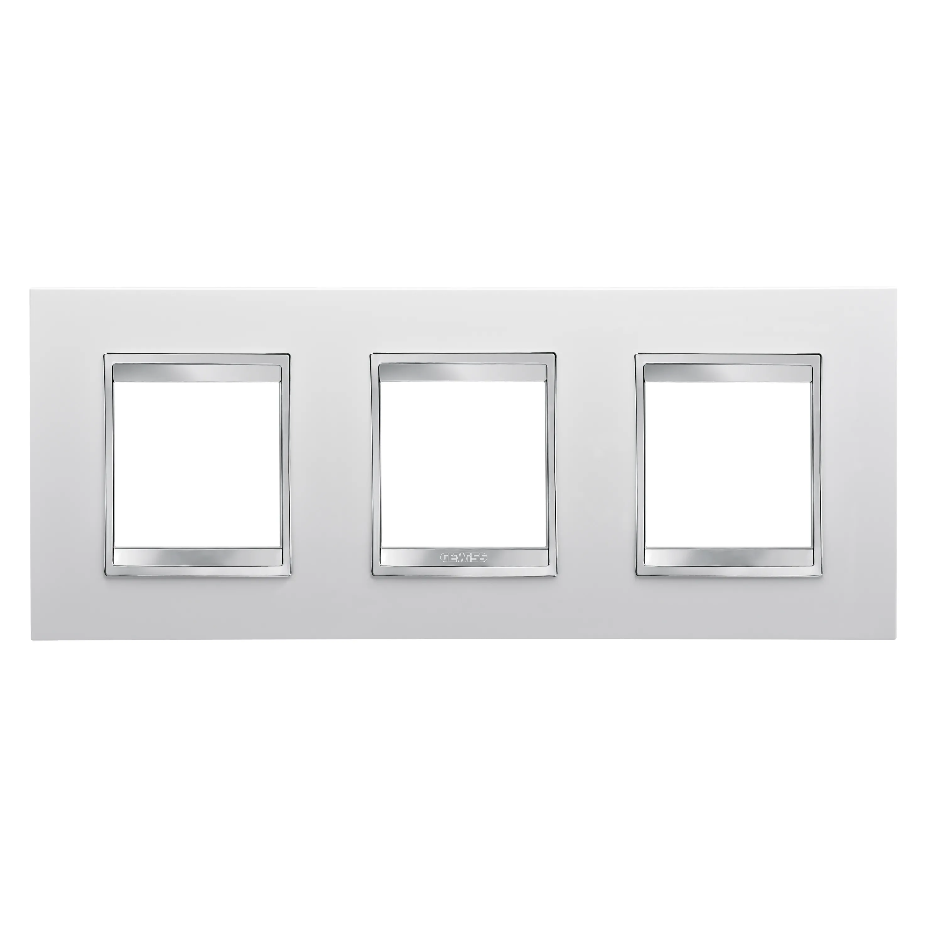 Placa internationala LUX, tehnopolimer, 2+2+2 module orizontale, alb, Gewiss Chorus, GW16226TB