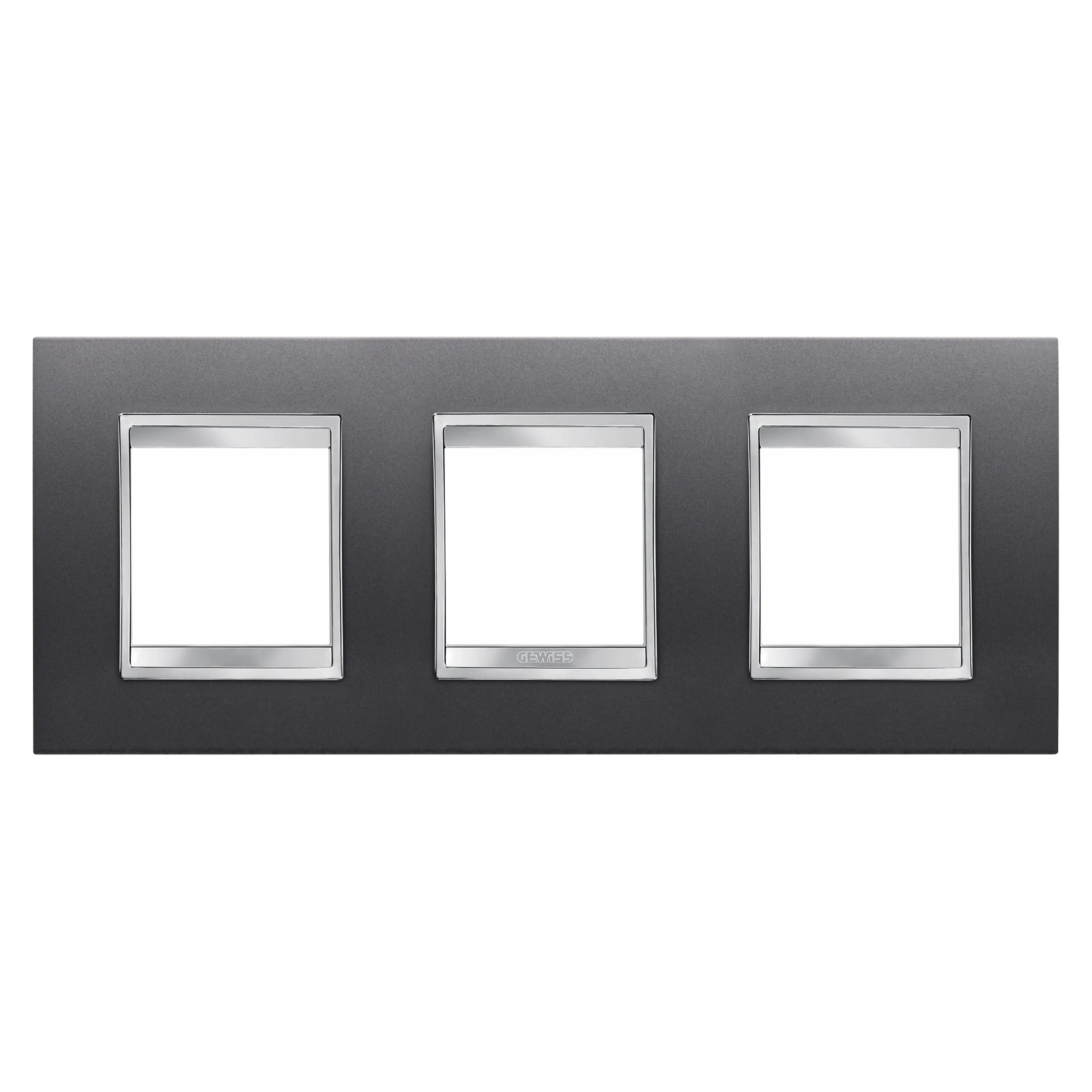 Placa, internationala, Lux, Gewiss, Chorus, in, tehnopolimer, vopsit, 2+2+2, module, orizontal, ardezie, GW16226VA