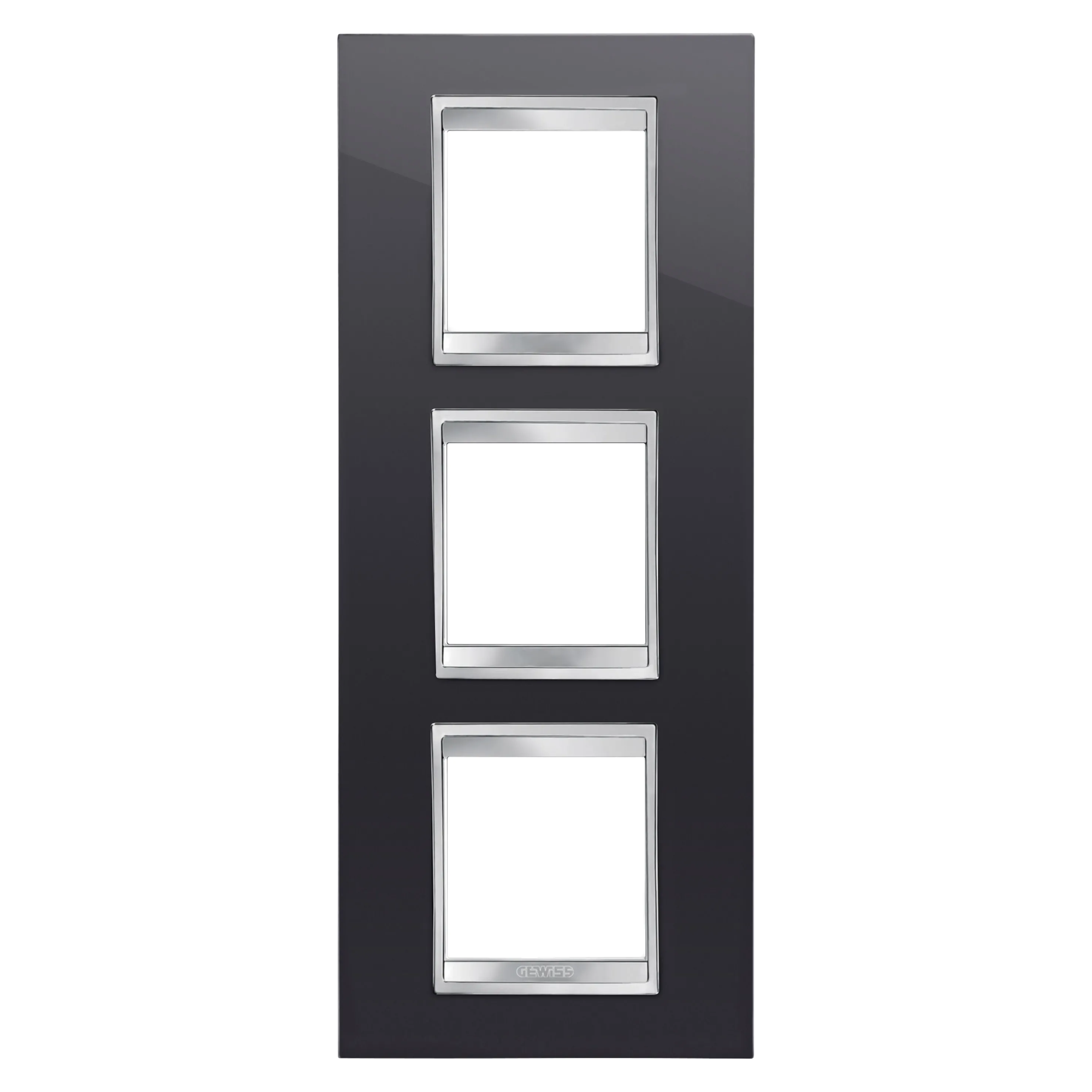 Rama, decorativa, LUX, 2+2+2, vertical, module, negru, Gewiss, Chorus, GW16227TN