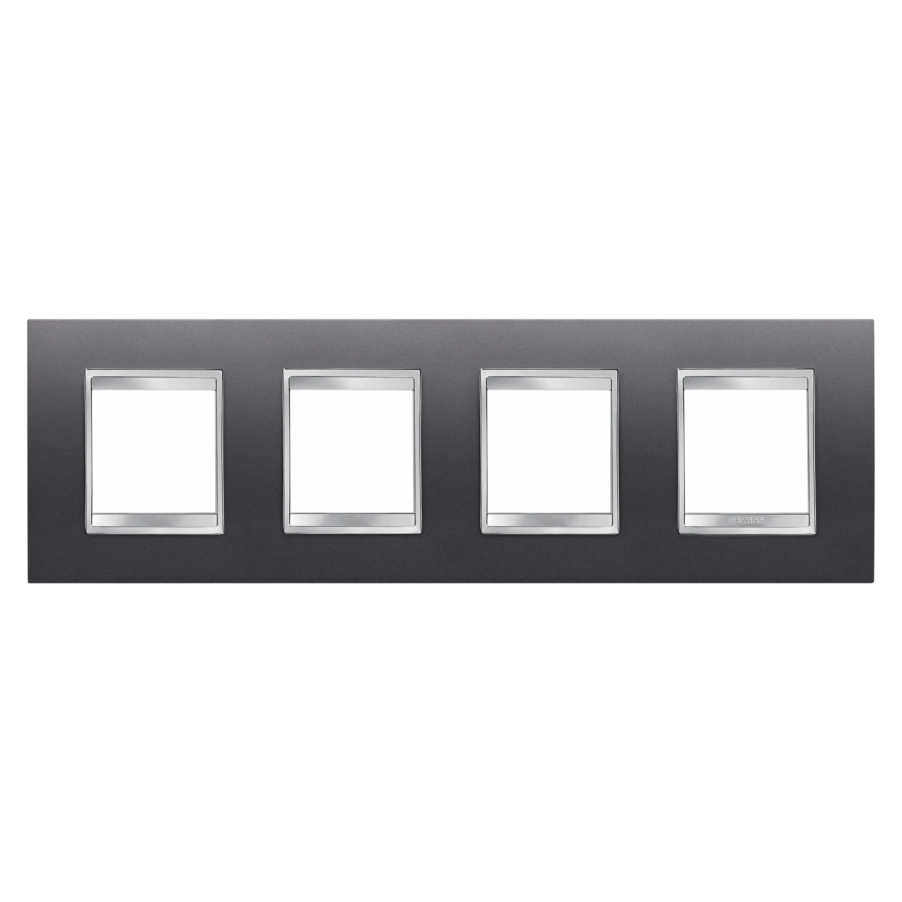 Placa, internationala, Lux, Gewiss, Chorus, in, tehnopolimer, vopsit, 2+2+2+2, module, orizontale, ardezie, GW16228VA