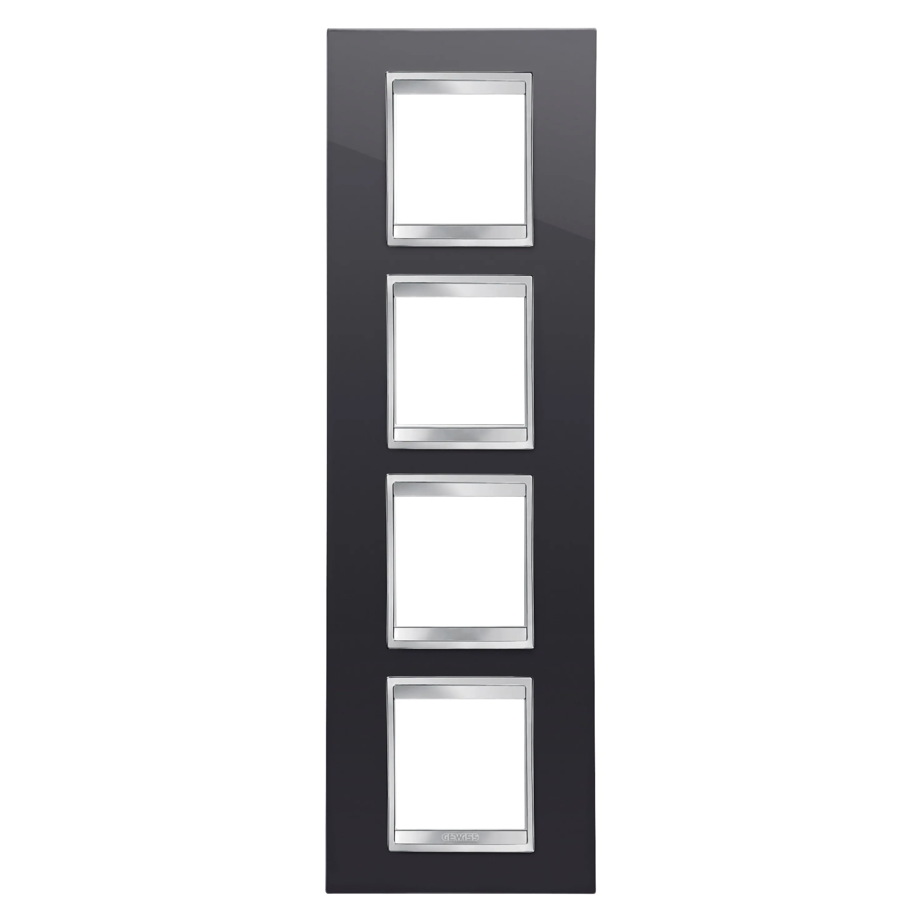 Placa, internationala, Lux, Gewiss, Chorus, in, tehnopolimer, 2+2+2+2, module, vertical, negru, toner, GW16229TN