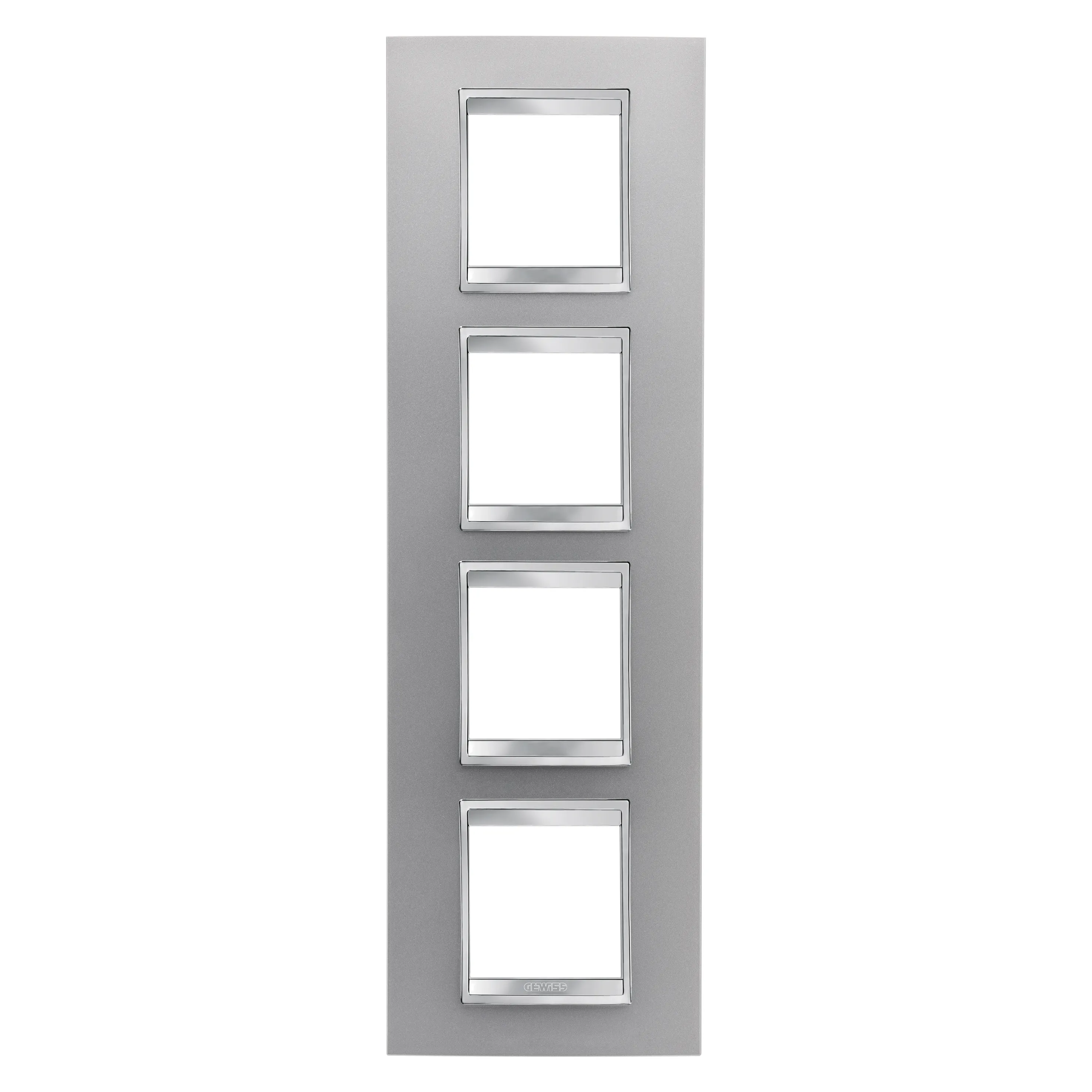 Placa internationala LUX, in tehnopolimer vopsit, 2+2+2+2 module vertical, titan, Gewiss Chorus, GW16229VT