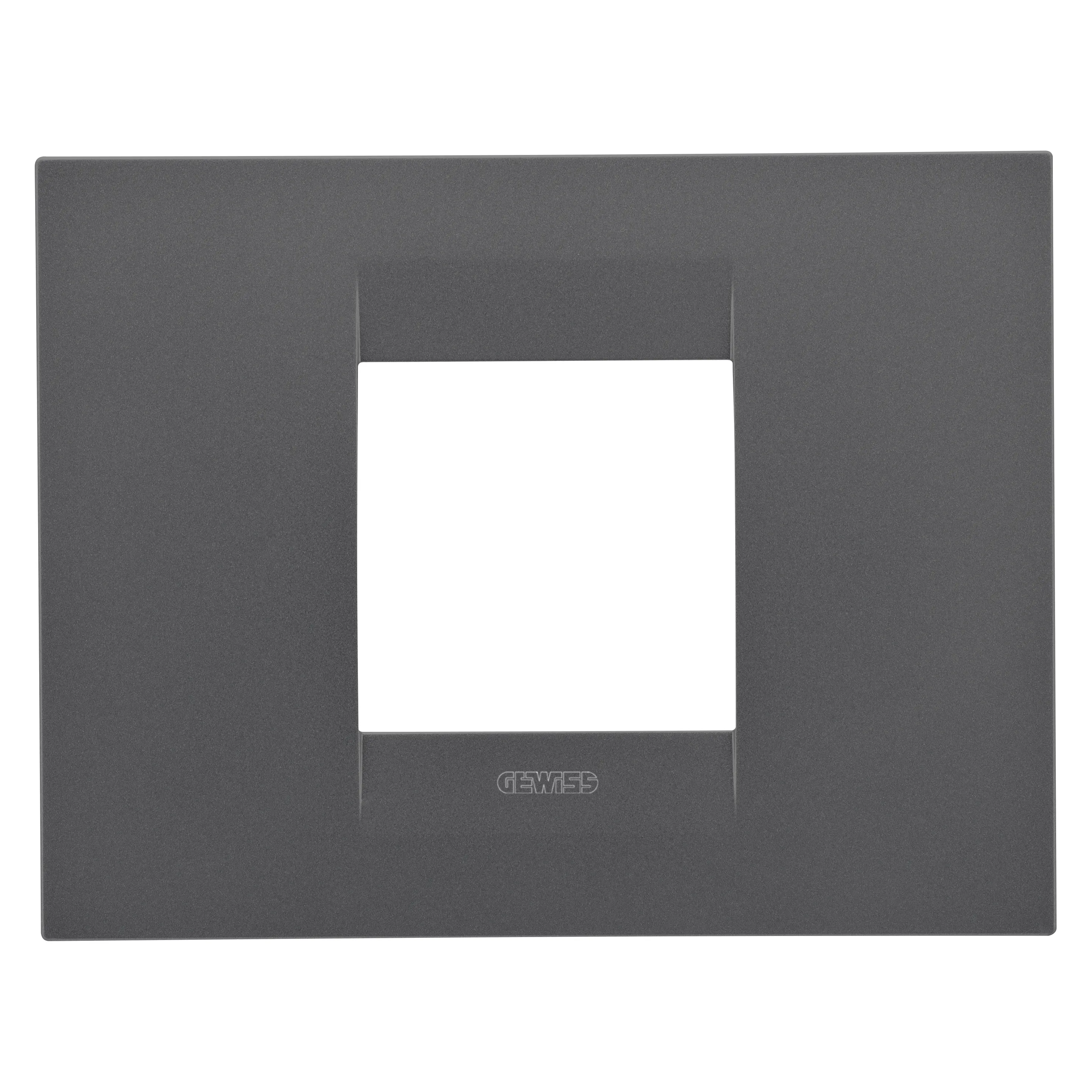 Placa, Geo, in, tehnopolimer, vopsit, 2, module, negru, satinat, Gewiss, Chorus, GW16402VN